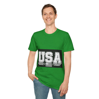 USA Vintage Block T-Shirt — Patriotic Americana Graphic Tee