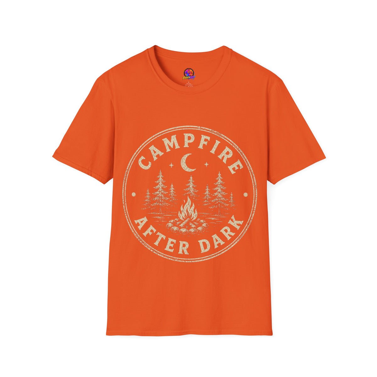 Campfire After Dark T-Shirt — Vintage Moon & Pines Camping Tee