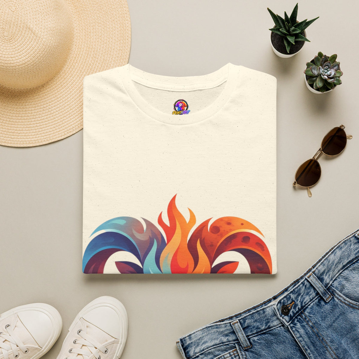 Aries Zodiac Ram Head Flame Graphic T-Shirt — Bold Aries Zodiac Tee