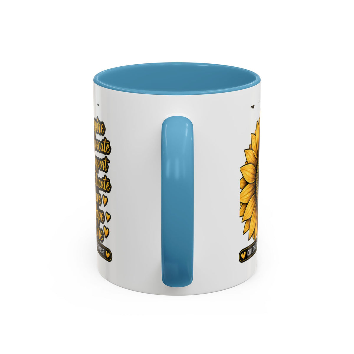 Childhood Cancer Awareness Sunflower Accent Coffee Mug (11/15oz)