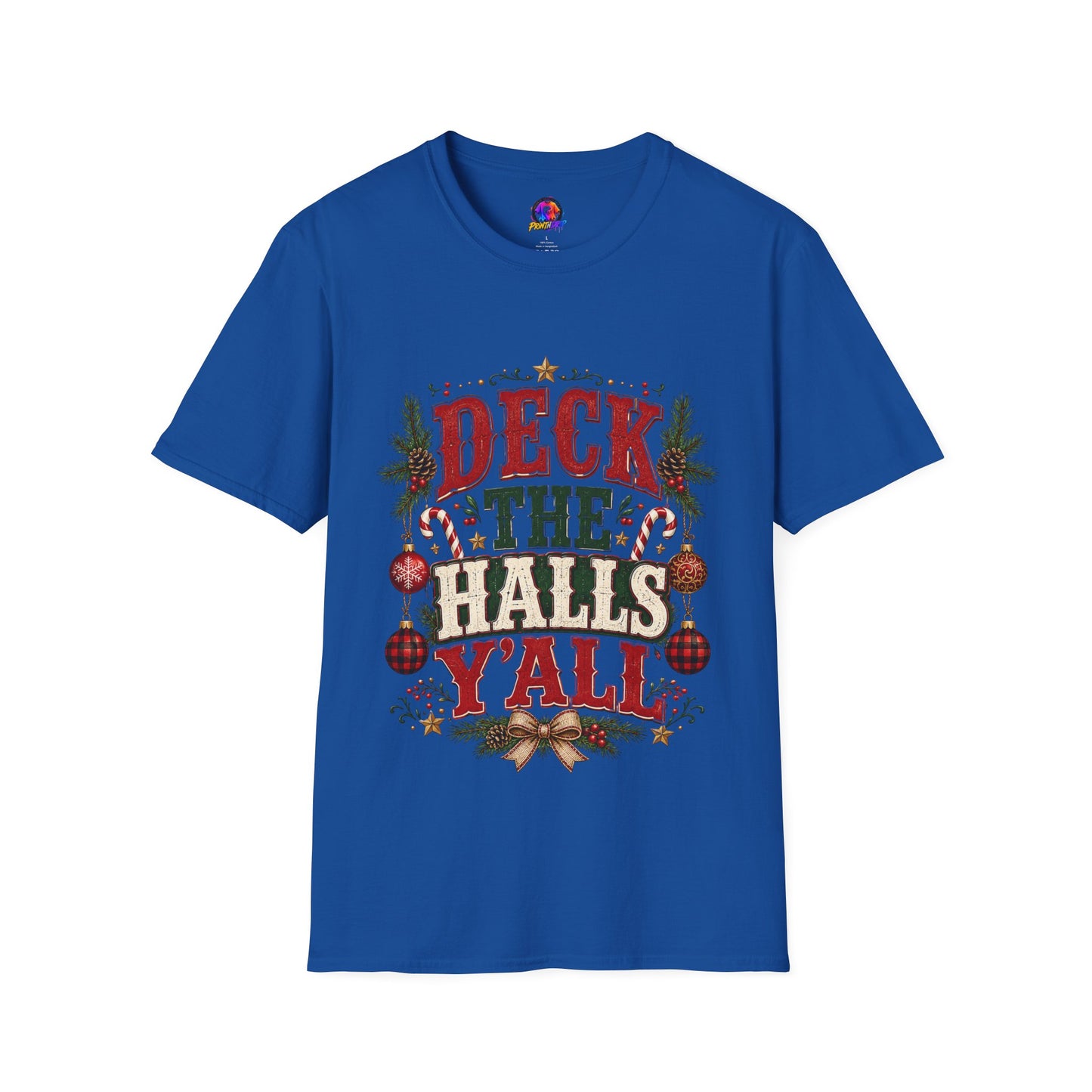 Deck the Halls Y'All T-Shirt — Festive Christmas Holiday Tee