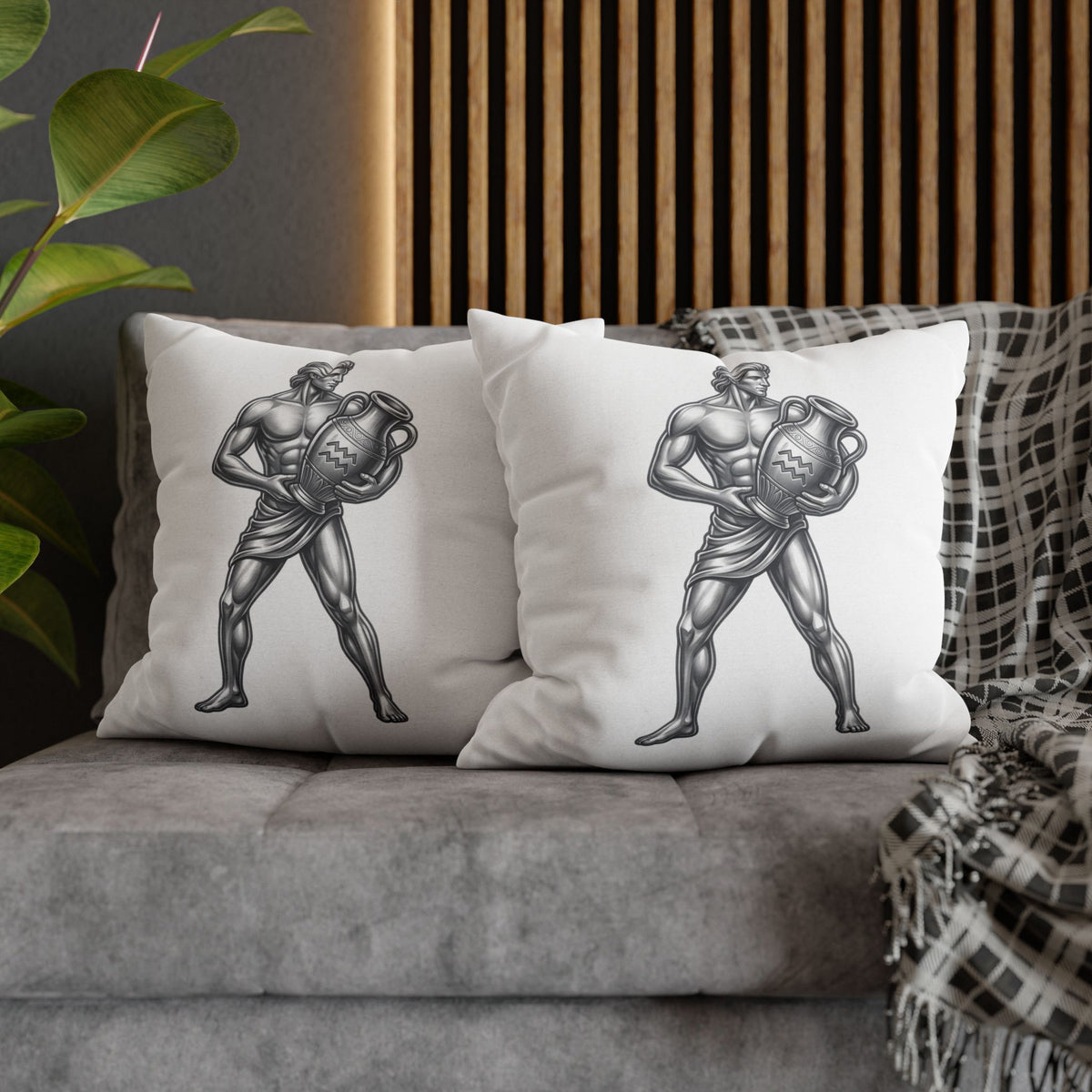 Aquarius Zodiac Pillow pillowcase — Mythical Water Bearer Decorative Throw Pillow