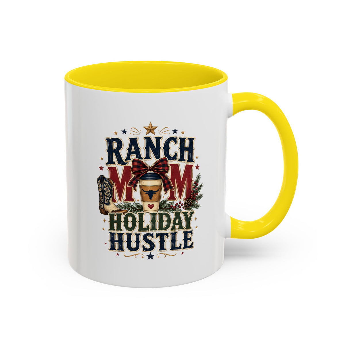 Modern Day Christmas Ranch Mom Holiday Hustle Accent Coffee Mug