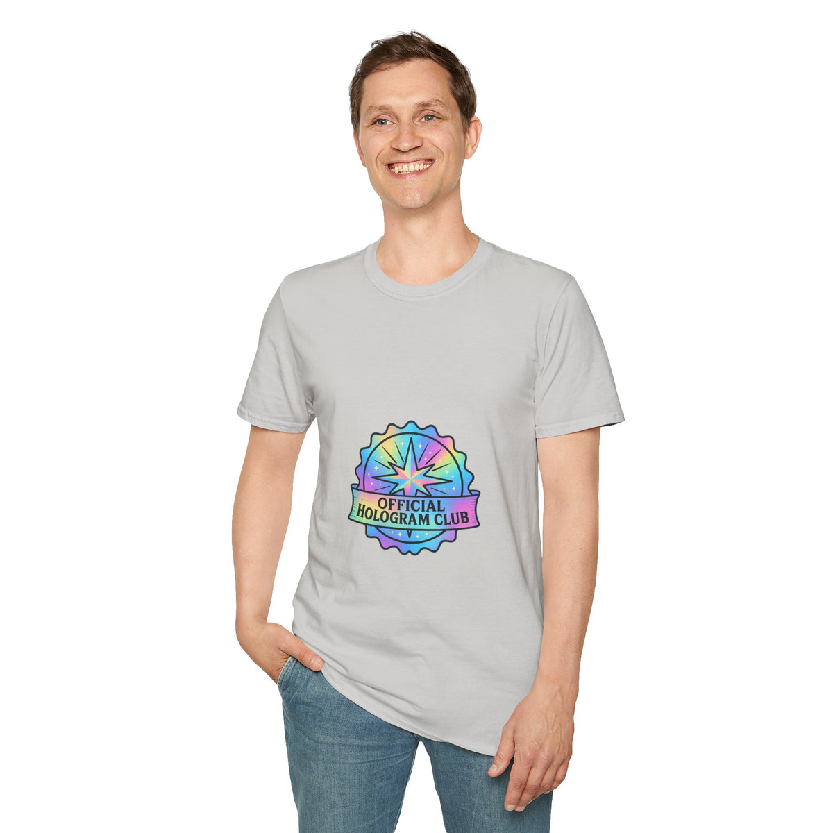 Official Hologram Club Rainbow Holographic T-Shirt - Trending Now - October 2026