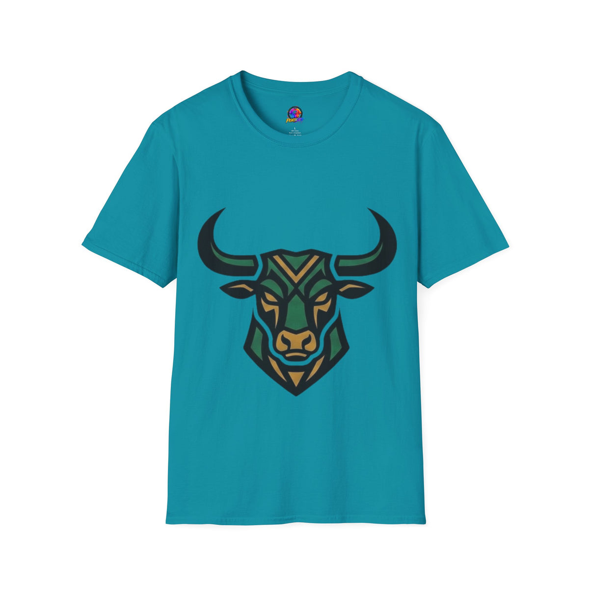 Taurus Bull Head T-Shirt — Geometric Tribal Bull Graphic Tee