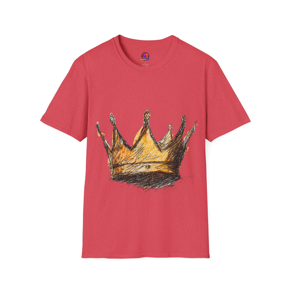 Crowned Sketch T‑Shirt — Hand‑Drawn Gold Crown Graphic Tee