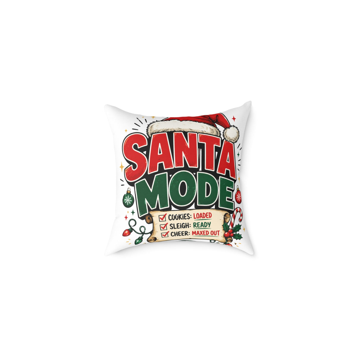 Christmas Santa Mode Holiday Throw Pillow – Festive Christmas Decorative Cushion
