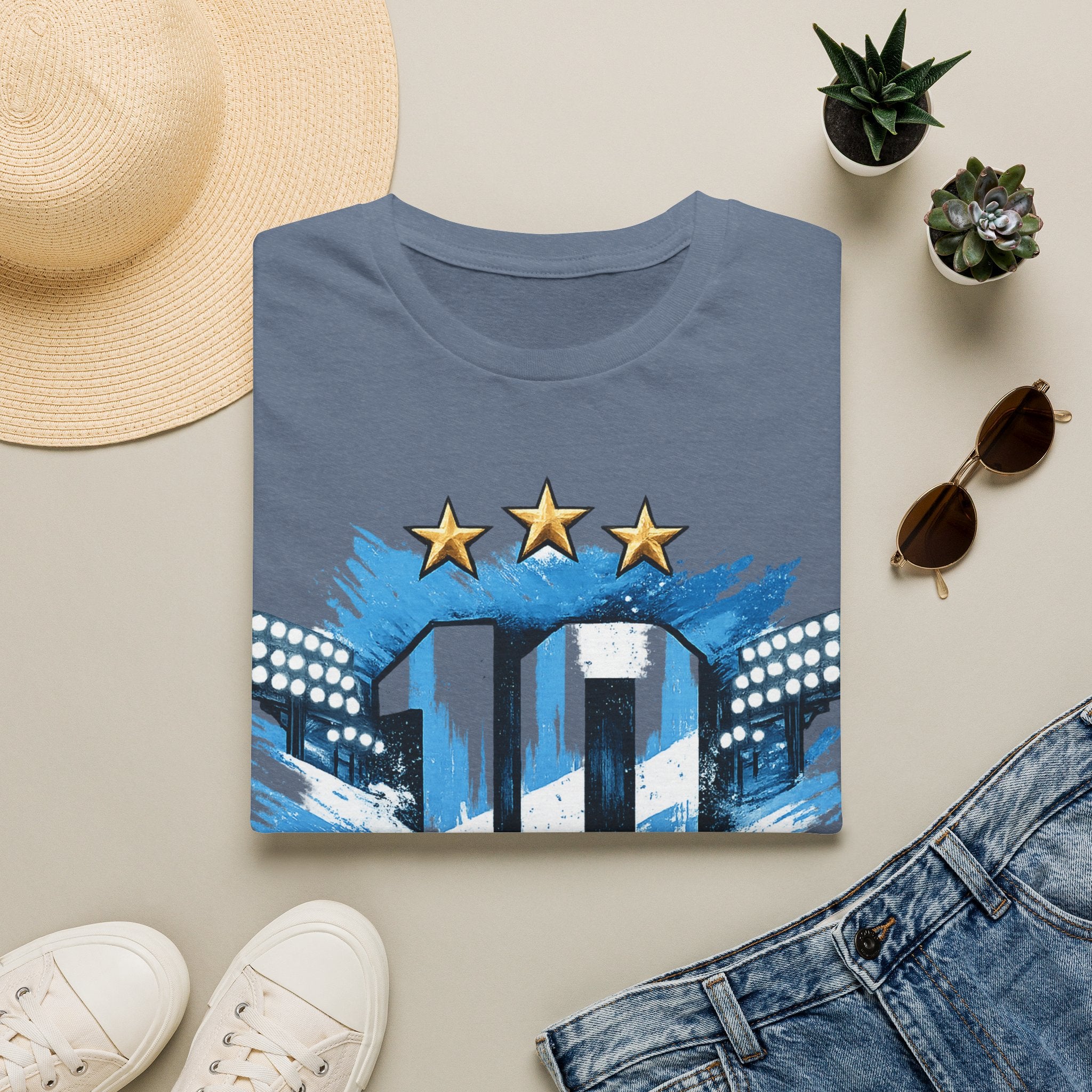 Argentina Soccer Fan T-Shirt — 'La Nuestra' #10 Jersey Design
