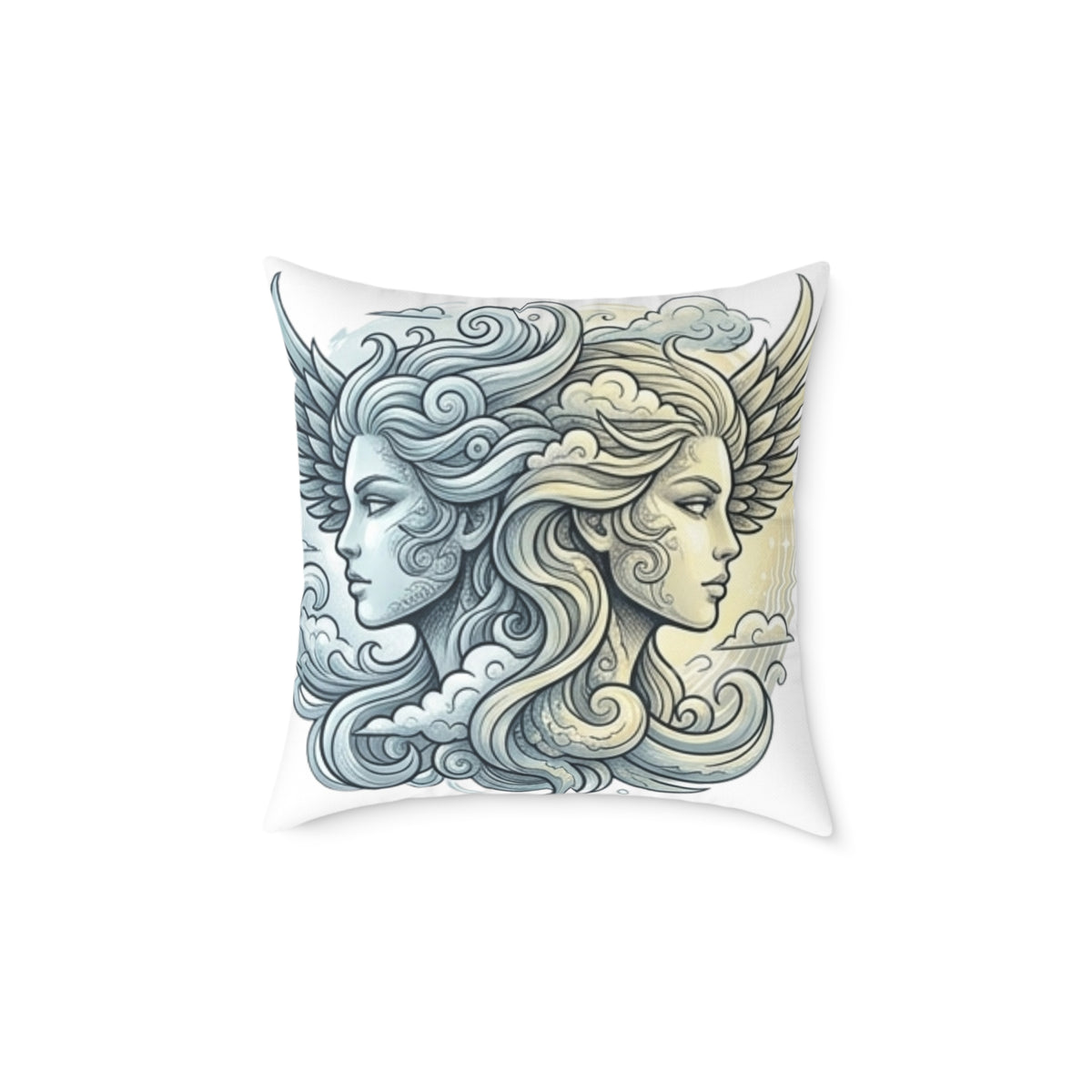 Gemini Zodiac Astrological Double Face Square Poly Canvas Pillow