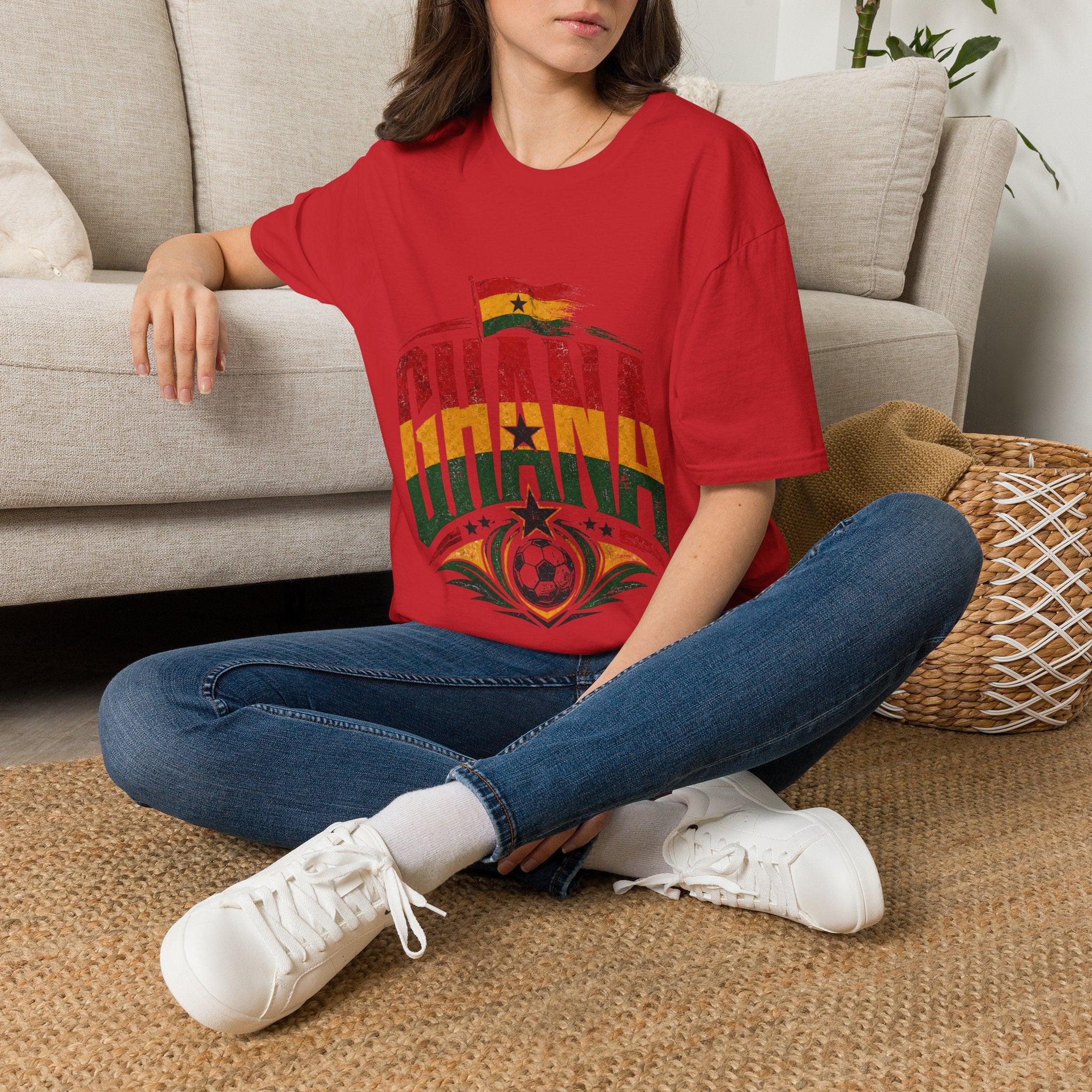 Ghana Flag Soccer T-Shirt — Retro Ghana Pride Football Tee