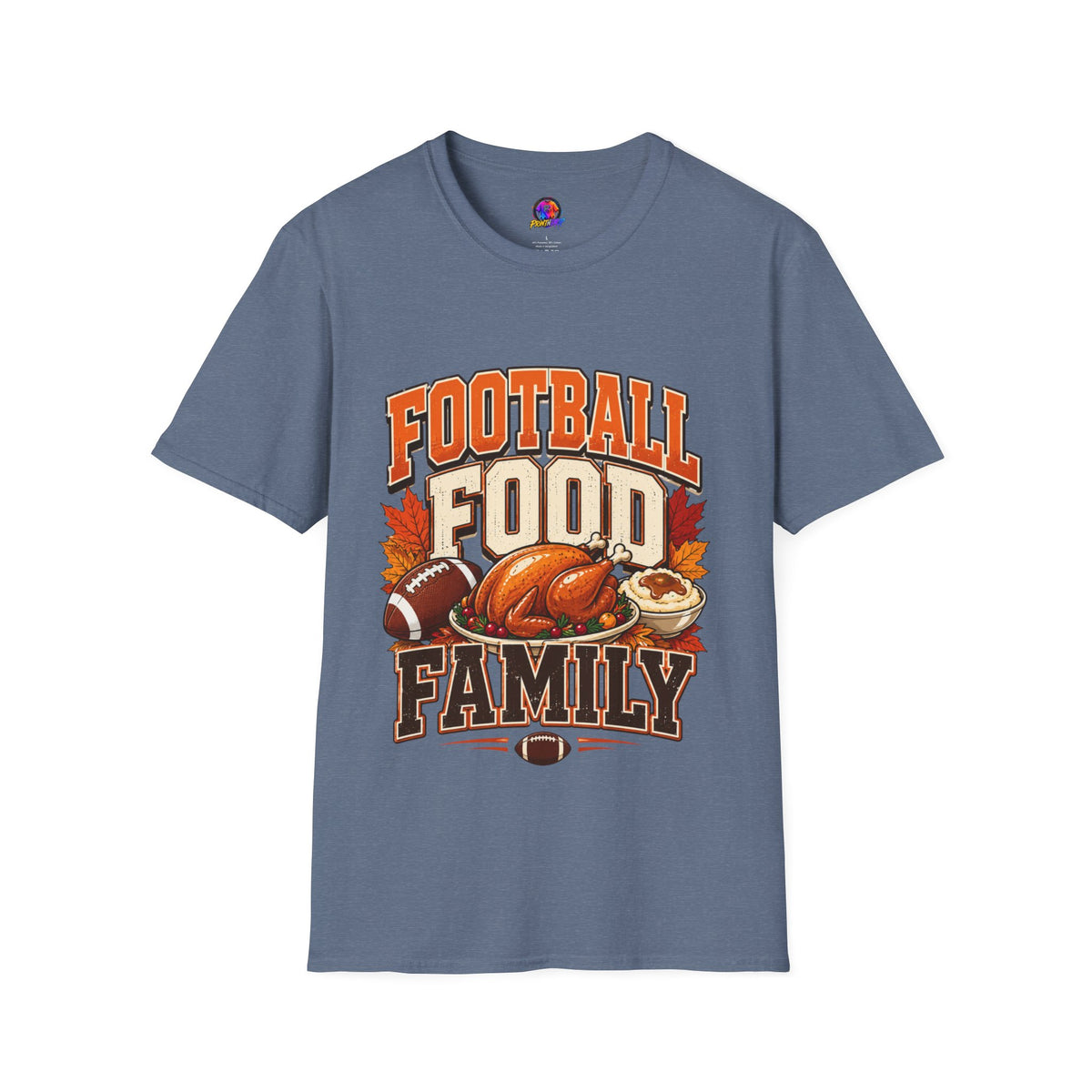 Thanksgiving T-Shirt Football Food Family T-Shirt — Thanksgiving Tailgate Tee for Fans