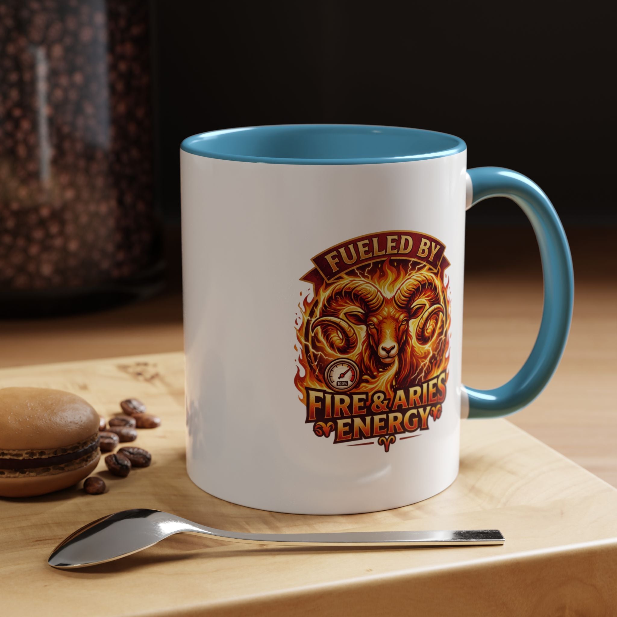 Fueled by Fire & Aries Energy Mug – Zodiac Ram Coffee Cup
