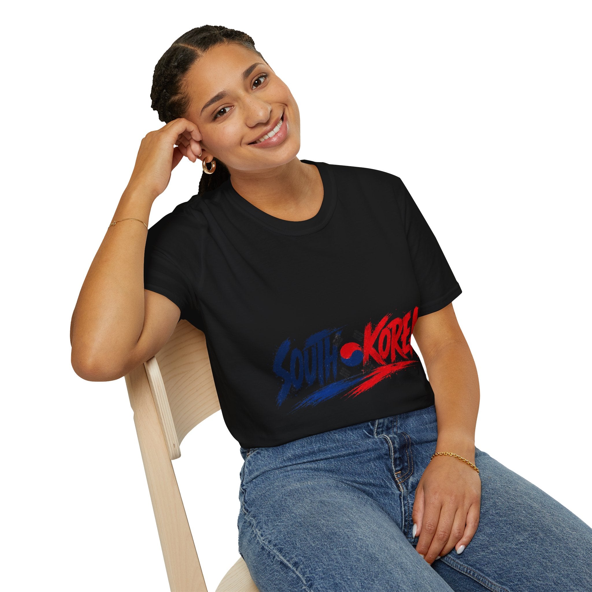 South Korea Flag Brushstroke T-Shirt — Patriotic Korean Travel Tee