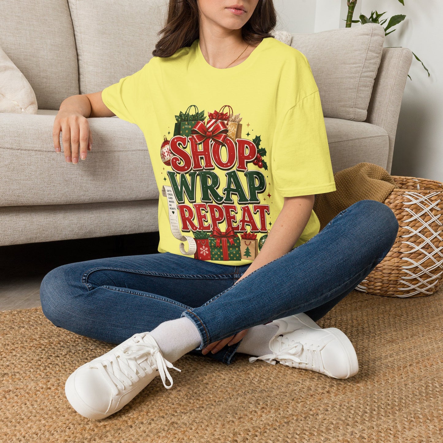 Christmas 'Shop Wrap Repeat' T-Shirt