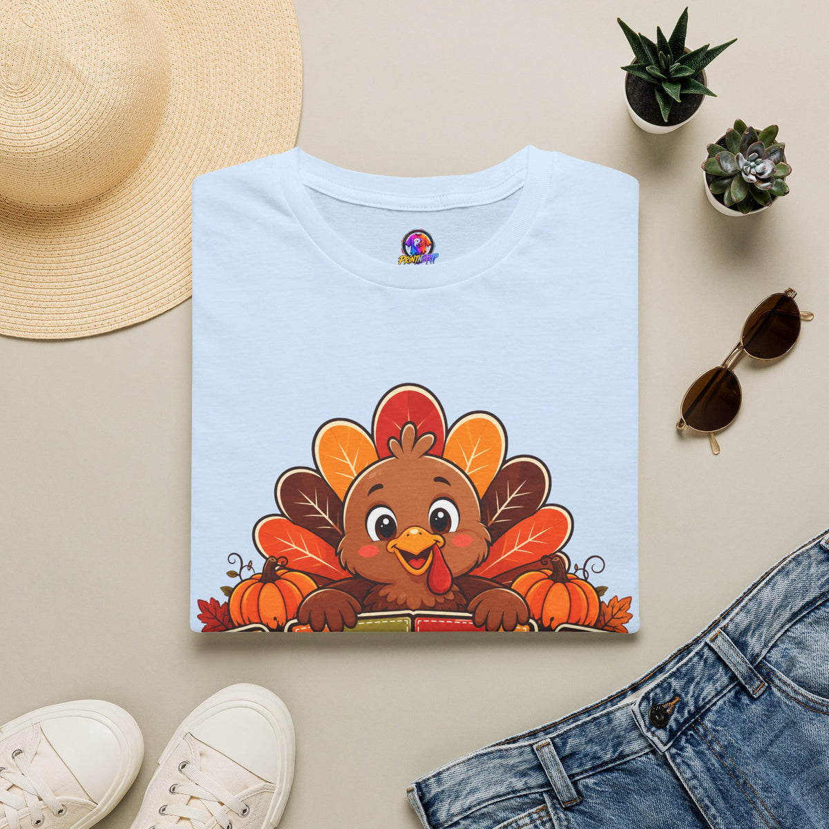 Thanksgiving T-Shirt Little Turkey T‑Shirt – Cute Thanksgiving Kids & Family Tee