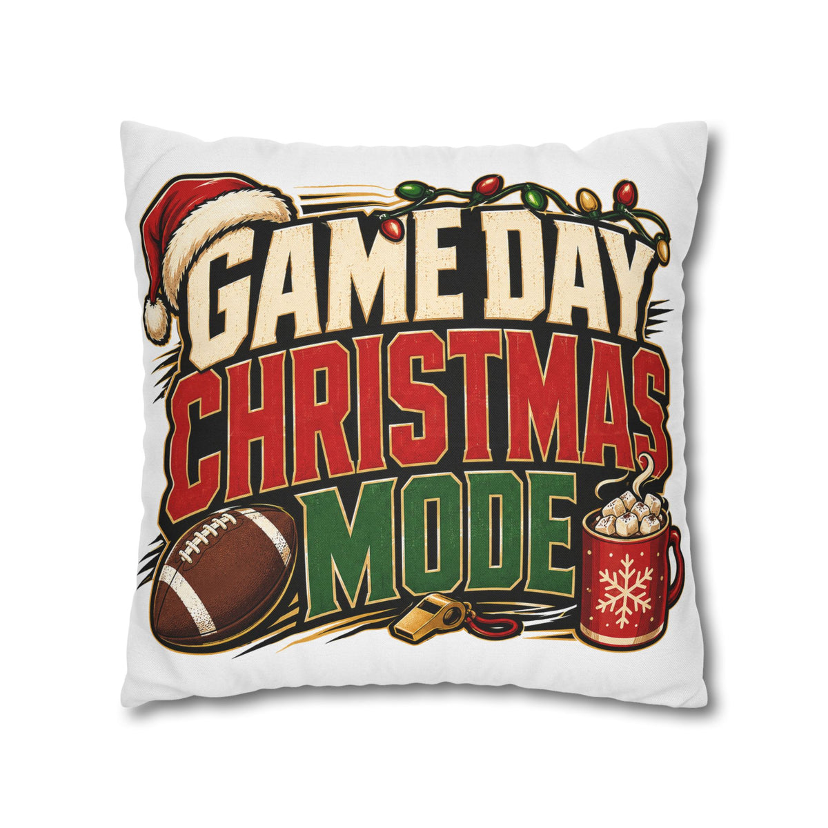 Game Day Christmas Mode Pillowcase Modern Day Christmas
