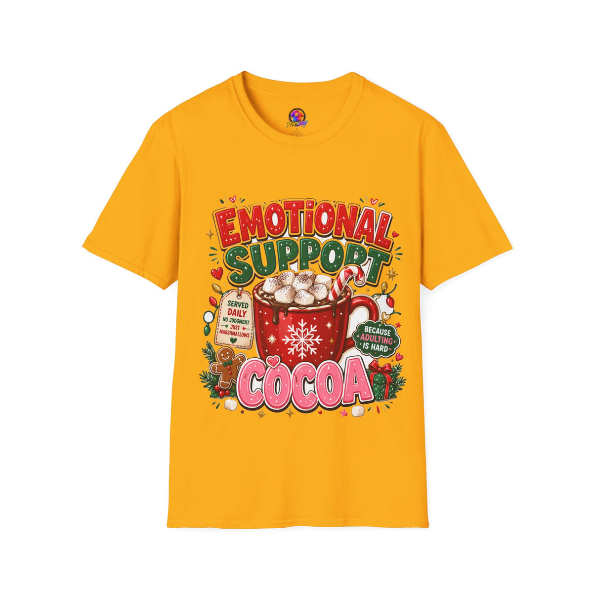 Emotional Support Cocoa T-Shirt — Holiday Hot Chocolate Graphic Tee
