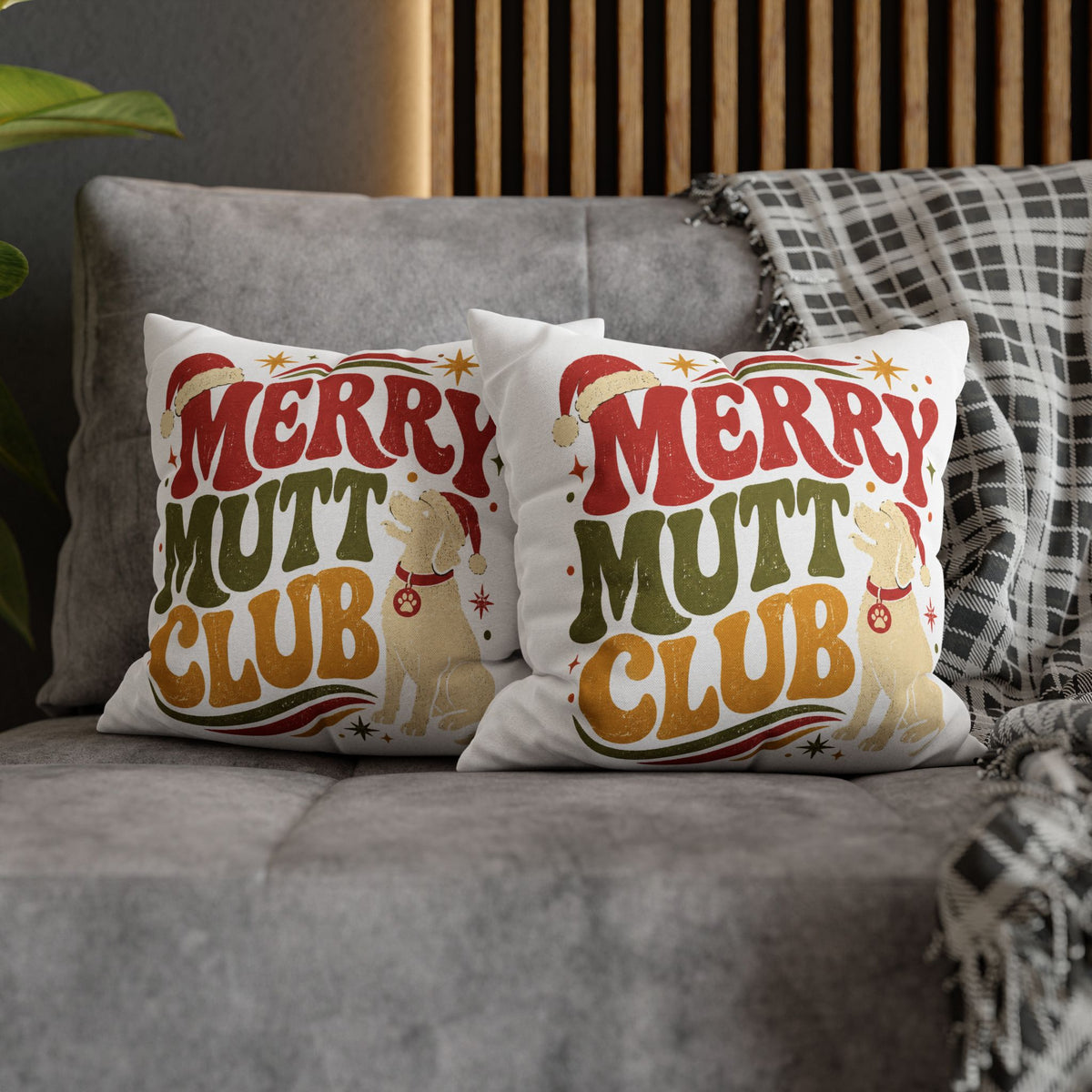 Merry Mutt Club Christmas Pillowcase Modern Day Christmas