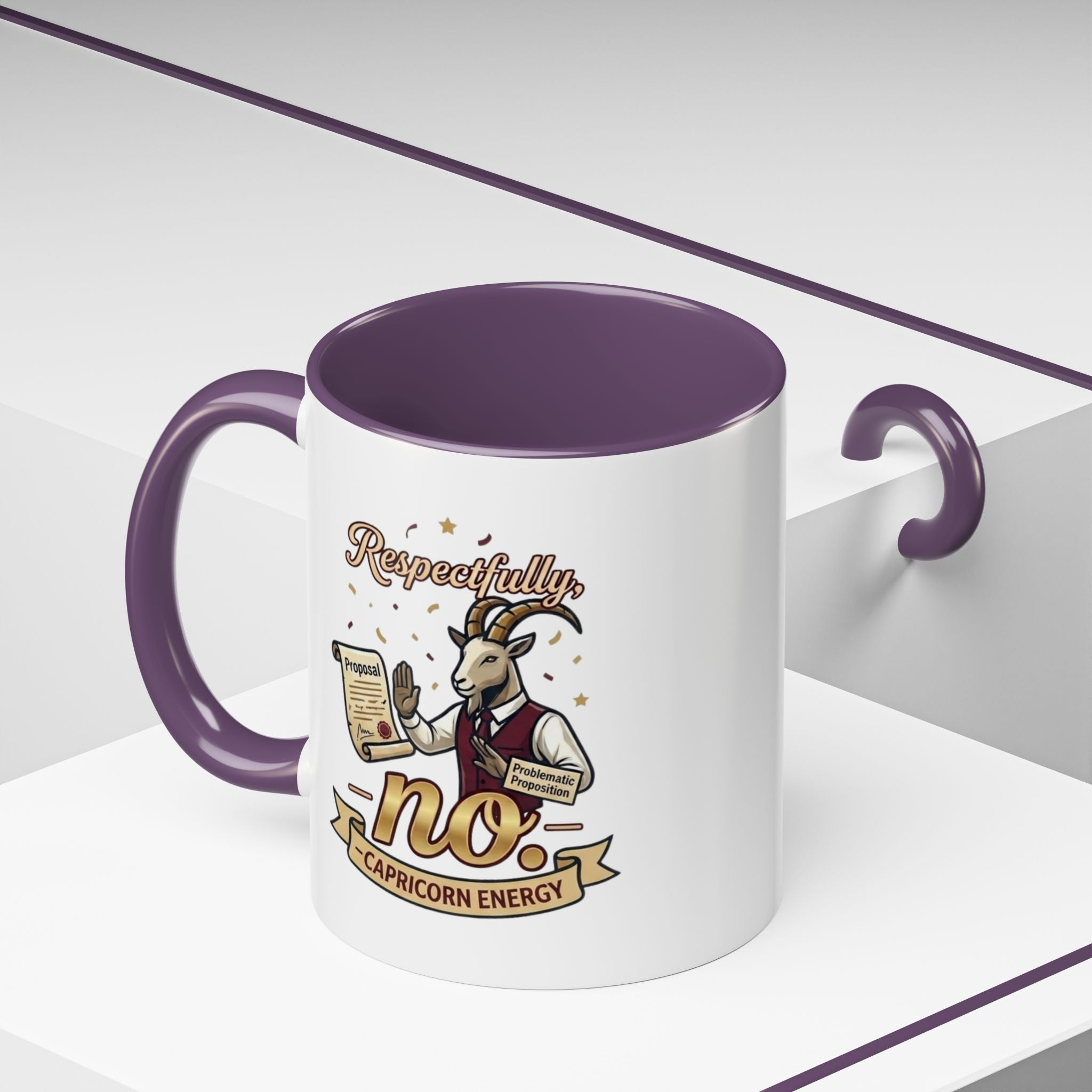Respectfully No Capricorn Energy Coffee Mug — Zodiac Goat Astrology Gift (11/15oz)