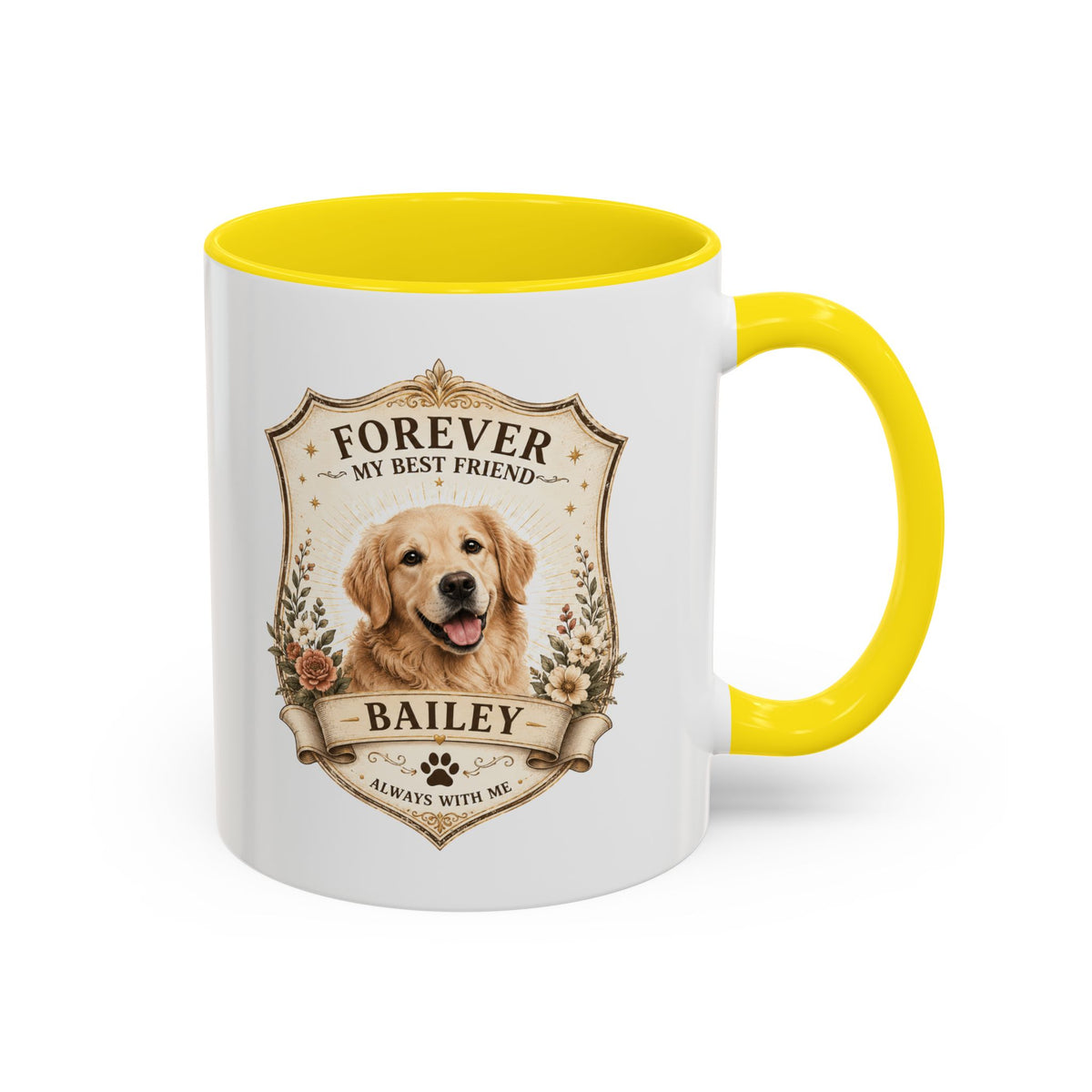 Milo Bailey Dog Dad Mom Golden Retriever Memorial Coffee Mug – “Forever My Best Friend” Personalized Dog Tribute