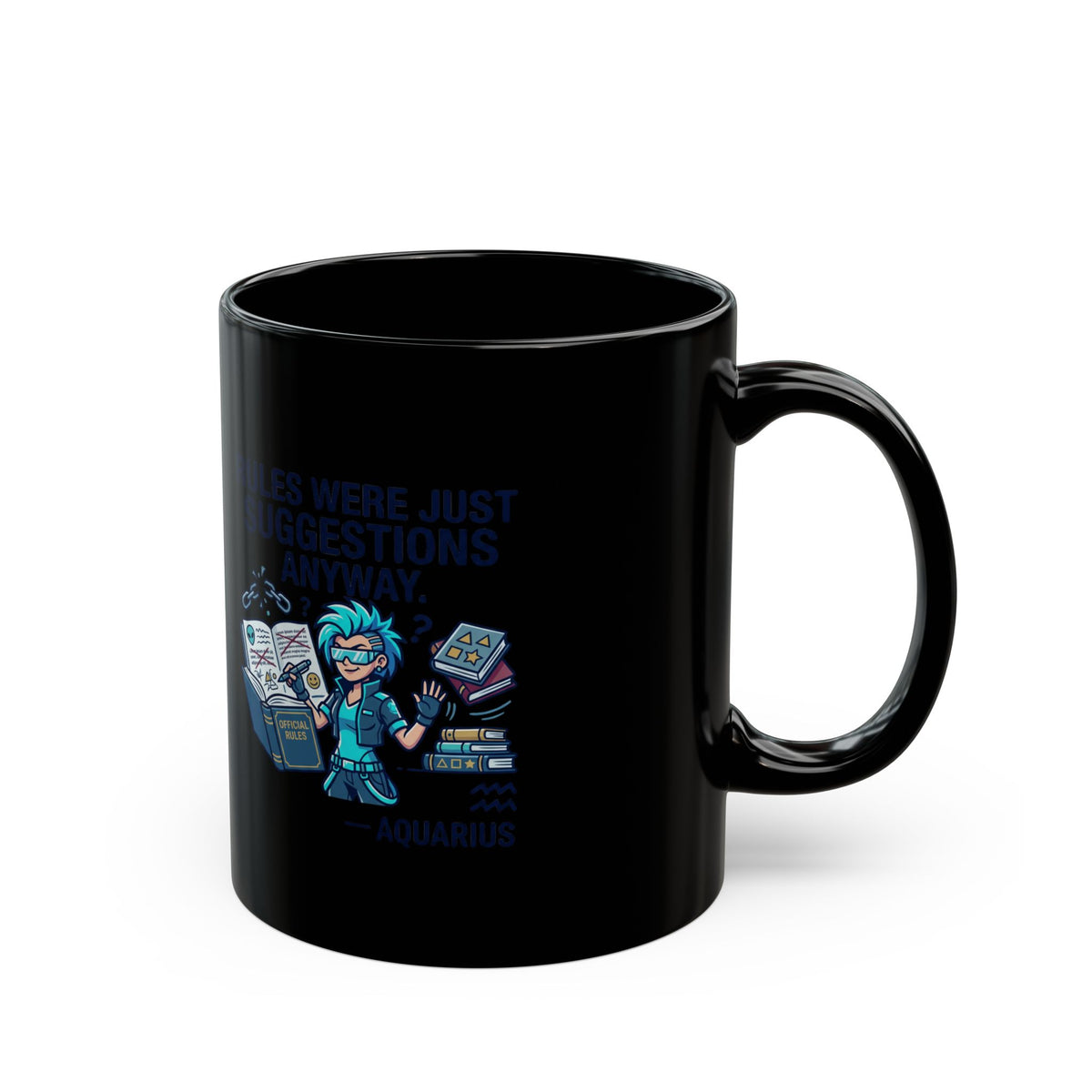 Aquarius Zodiac Mug — 'These Were Just Suggestions' Astrology Coffee Cup