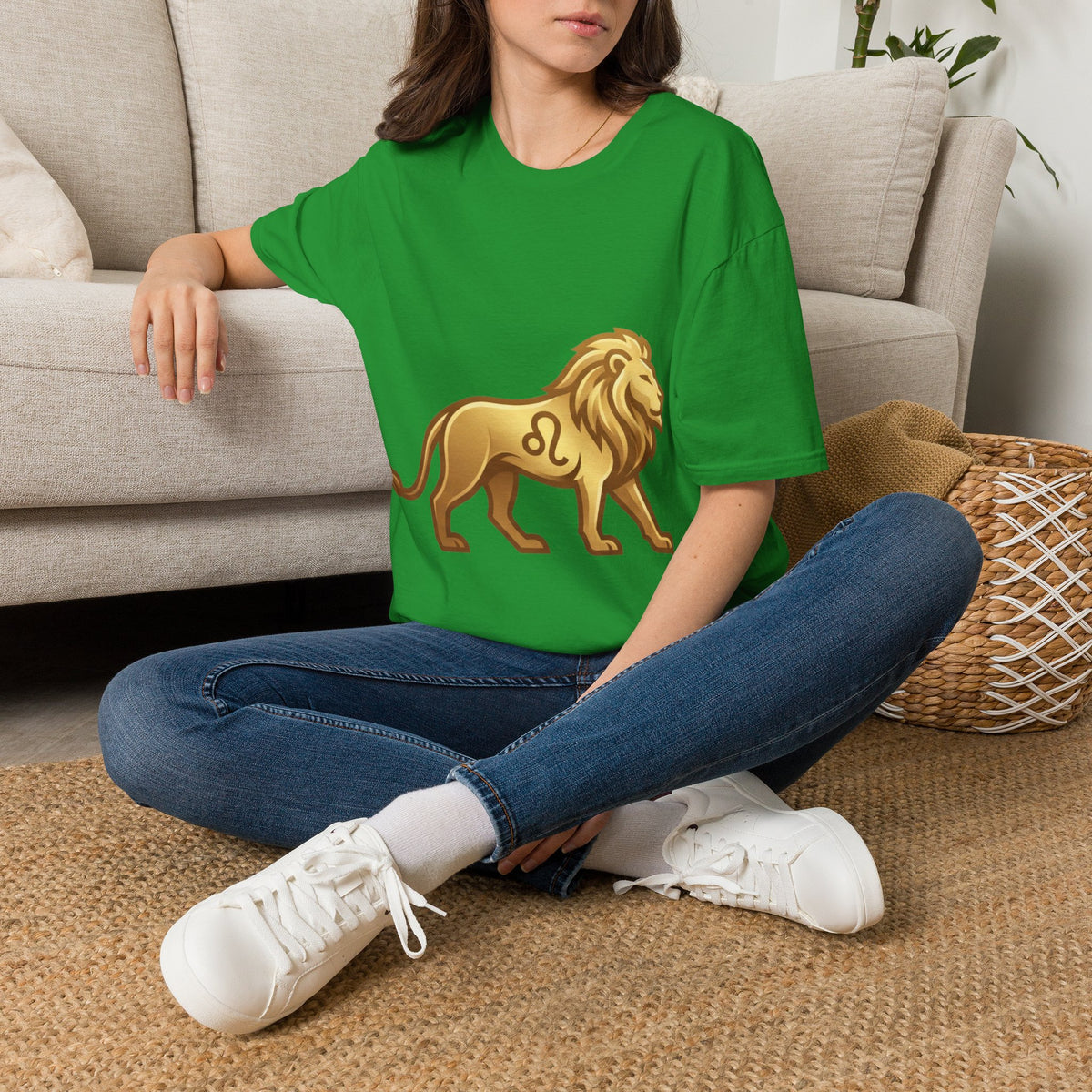 Leo Zodiac Lion T-Shirt — Gold Astrology Tee for Leo Birthdays & Zodiac Fans
