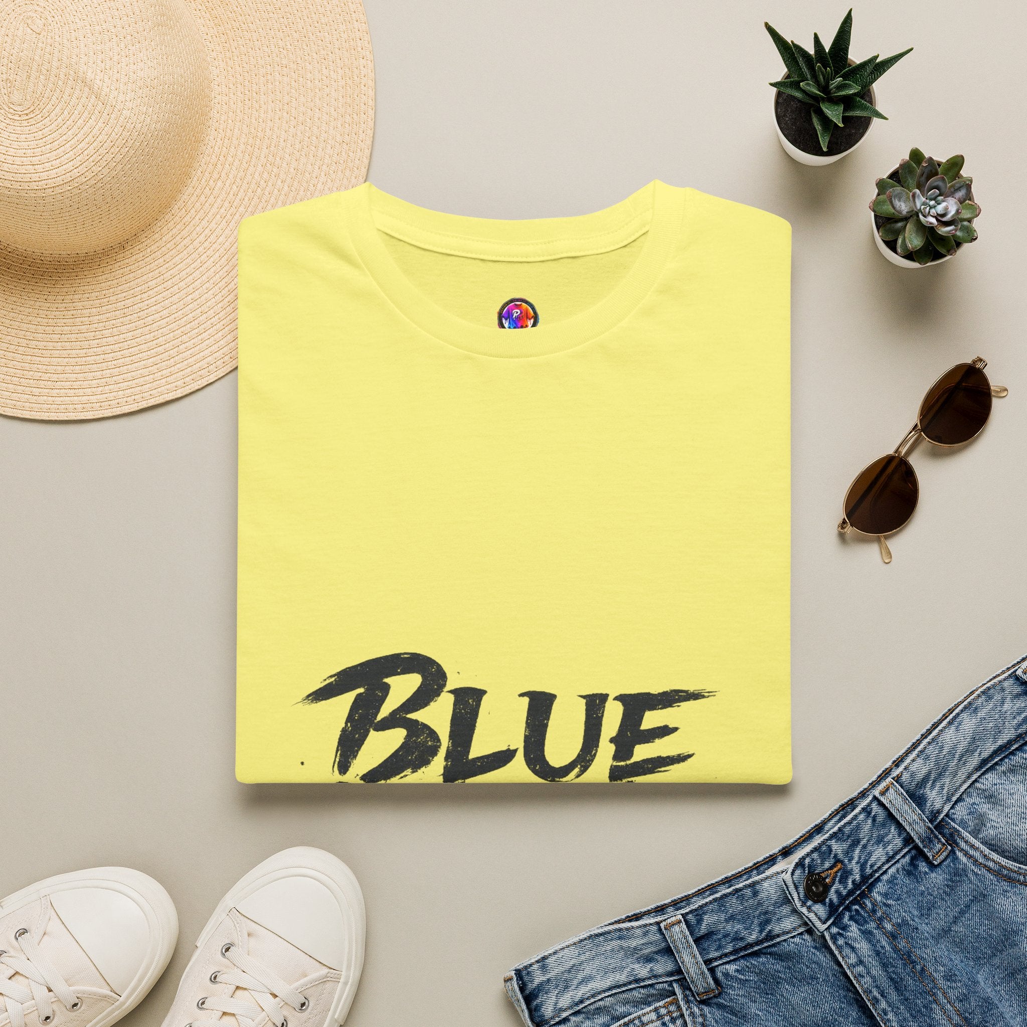 Japan Blue Samurai T-Shirt — Bold Brushstroke Graphic Tee