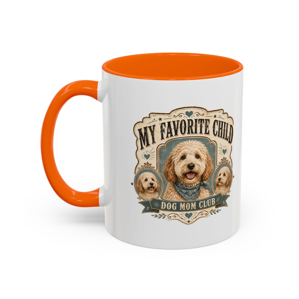 Milo Bailey Dog Dad Mom My Favorite Child Dog Mom Club Accent Coffee Mug – Cute Doodle Dog Mother's Day Gift