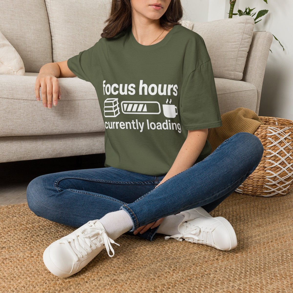 Focus Hours T-Shirt — "Focus Hours Currently Loading" Graphic Tee for Productivity & Remote Work - Trending Now - August 2026 Trends - Everyday T-Shirt