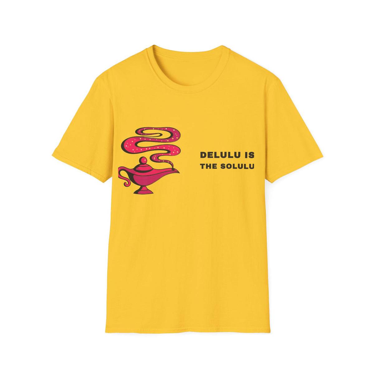 Genie Lamp Graphic T-Shirt — 'Delulu' Vaporwave Snake Design - Trending Now - September 2026