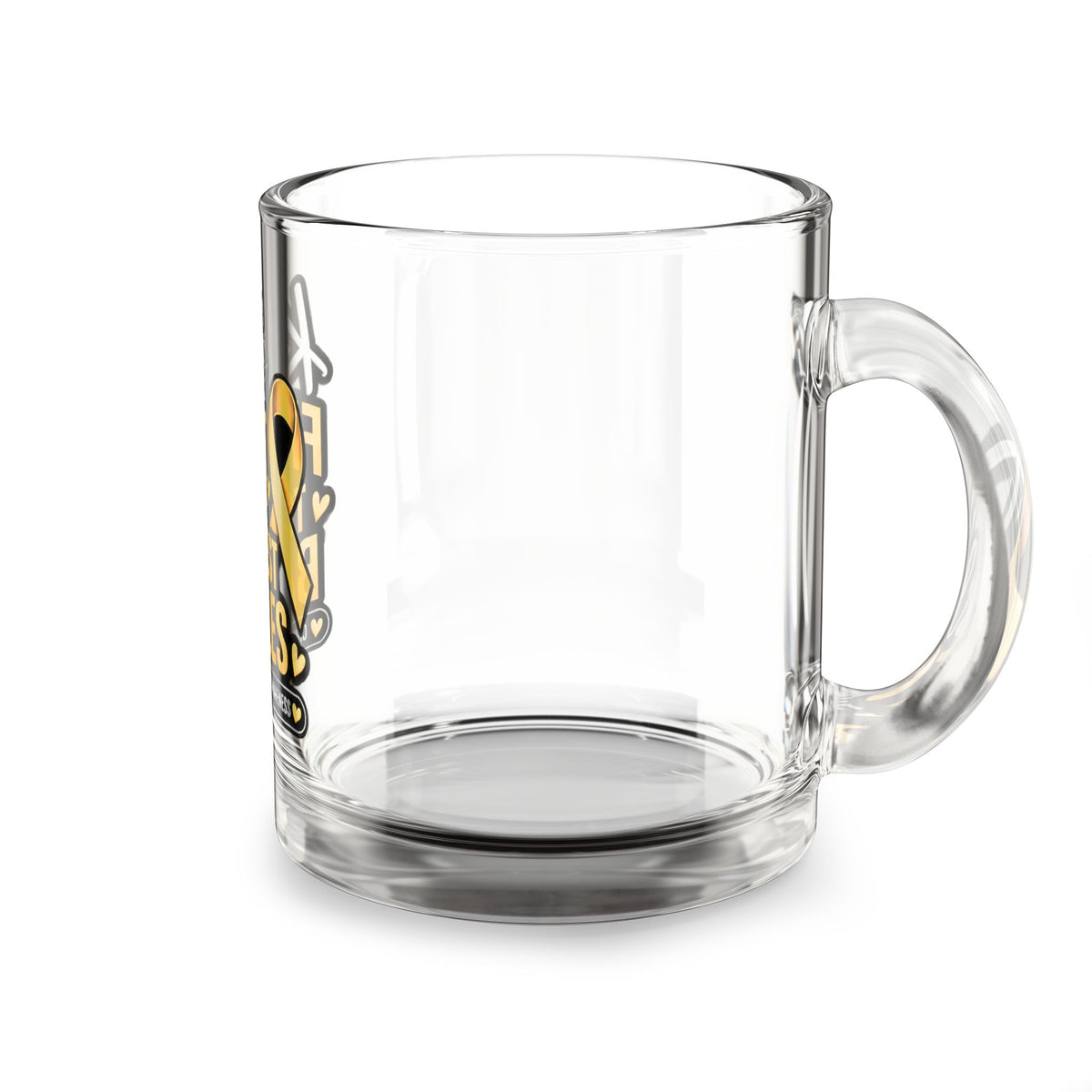 Glass Mug — "Kids Fight the Toughest Battles" Childhood Cancer Awareness 10oz