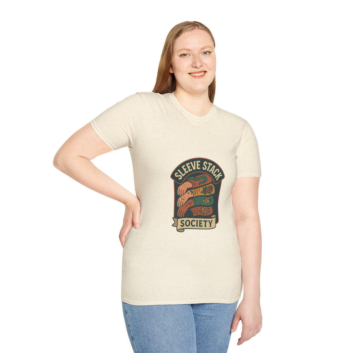 Sleeve Stack Society T-Shirt — Vintage Tattoo Sleeve Graphic Tee - Trending Now - October 2026