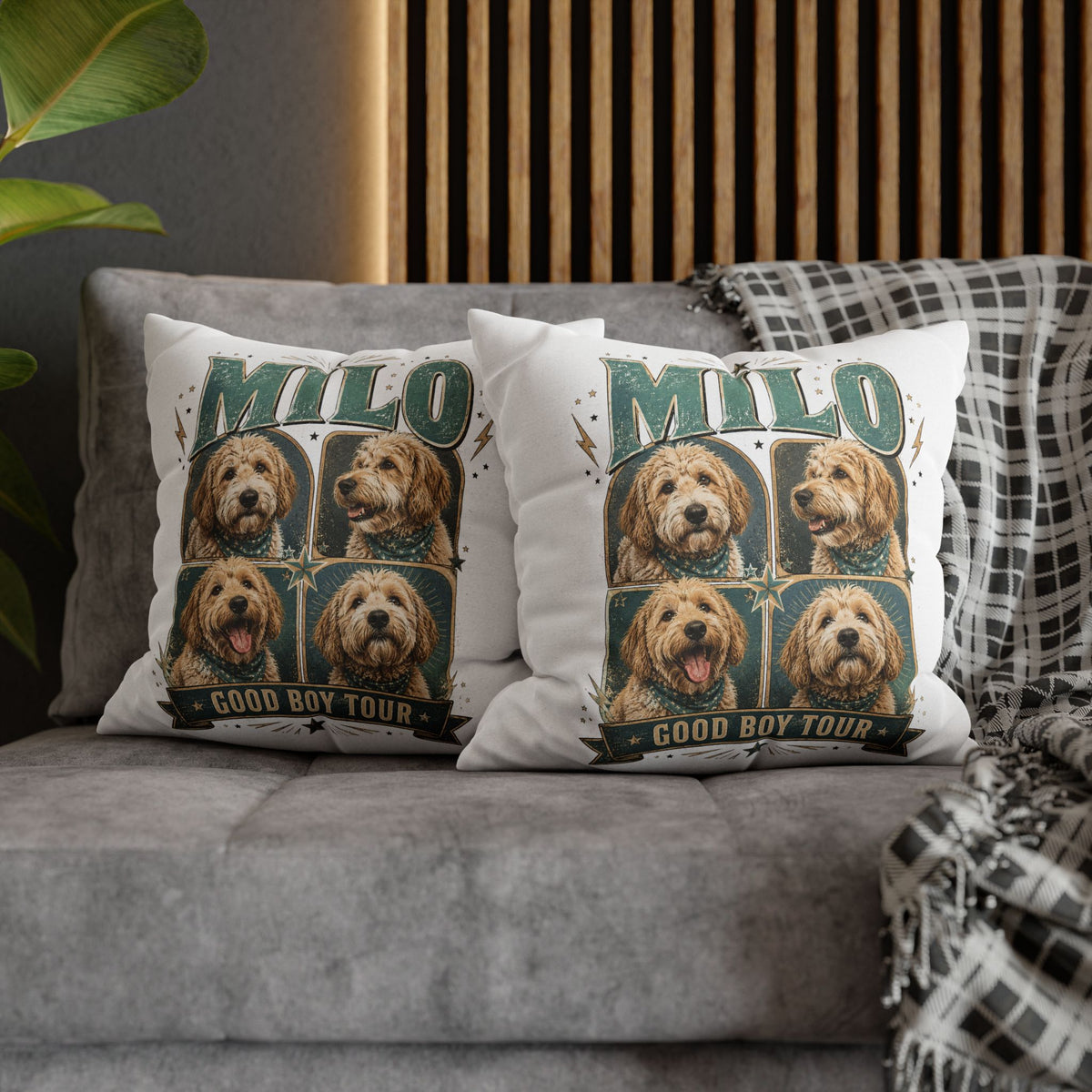 Milo "Good Boy Tour" Dog Photo Pillowcase Milo Bailey Dog Dad Mom