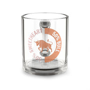 Taurus Zodiac Glass Mug 10oz Glass Mug - "50% Bull" Sweetheart Graphic Coffee Cup