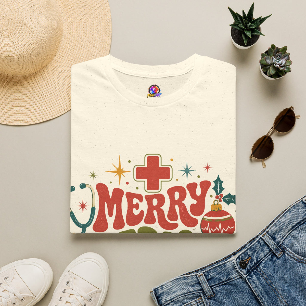 Merry Medical Mood T-Shirt — Christmas Nurse & Healthcare Holiday Tee