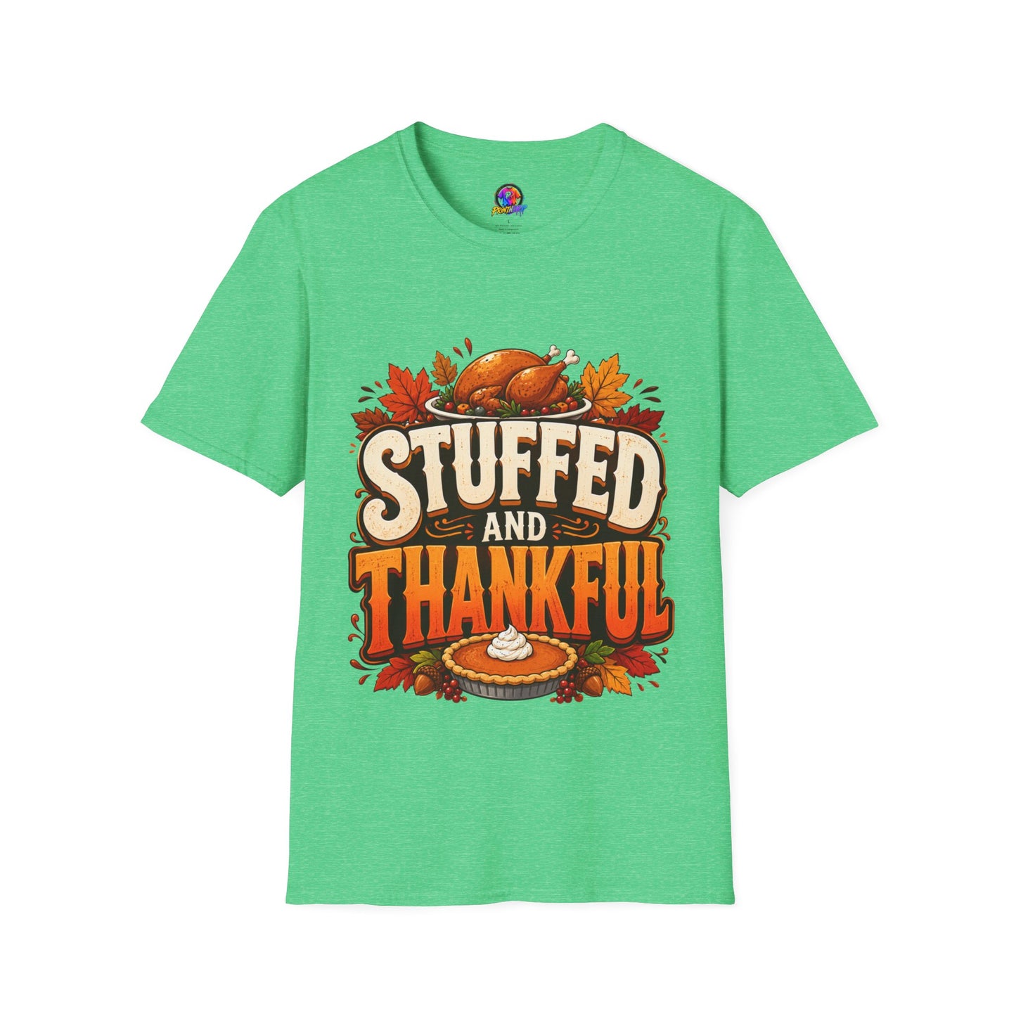Thanksgiving T-Shirt — "Stuffed and Thankful" Turkey Design