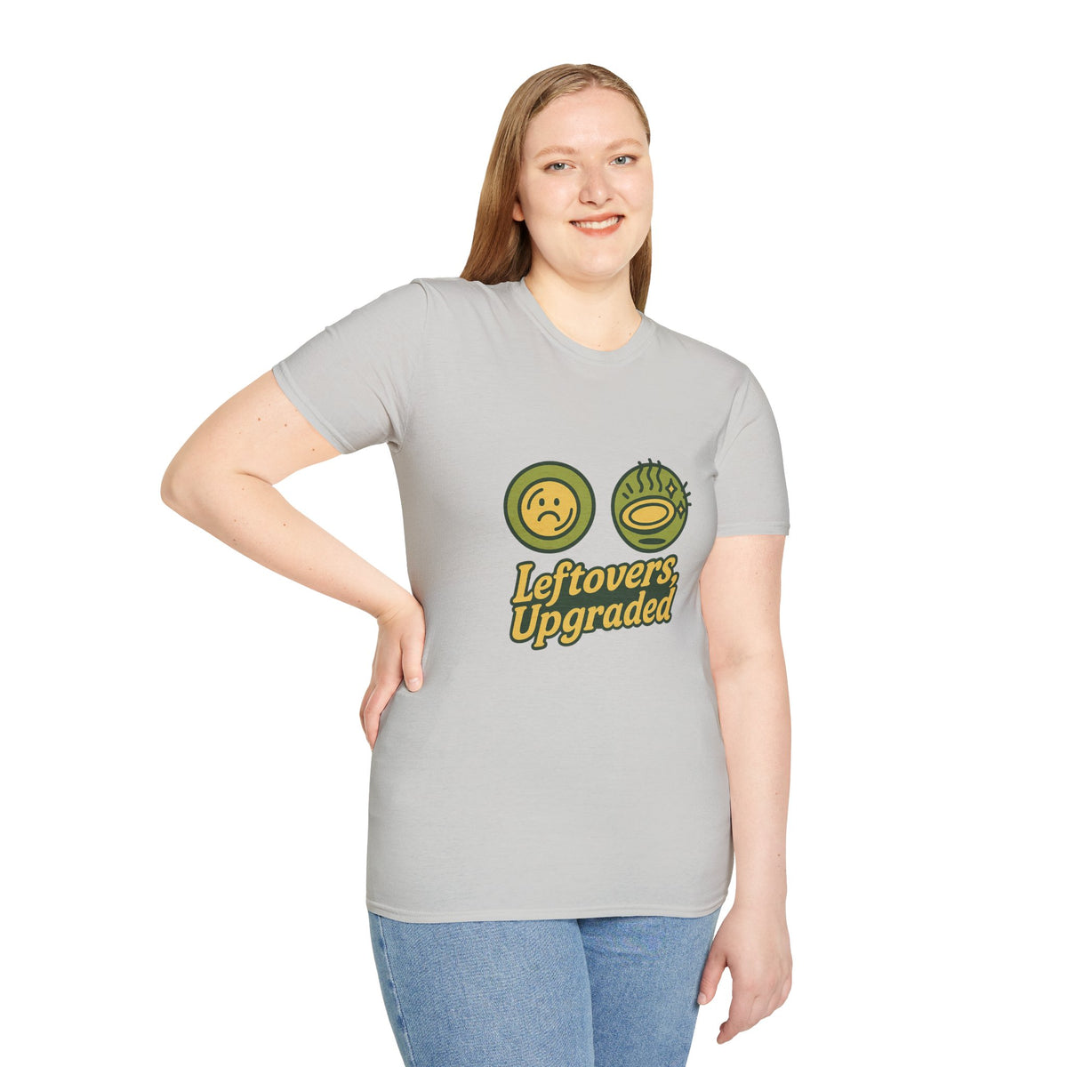 Leftovers Upgraded T-Shirt — Funny Foodie Tee with Soup & Smiley Icons - Trending Now - September 2026