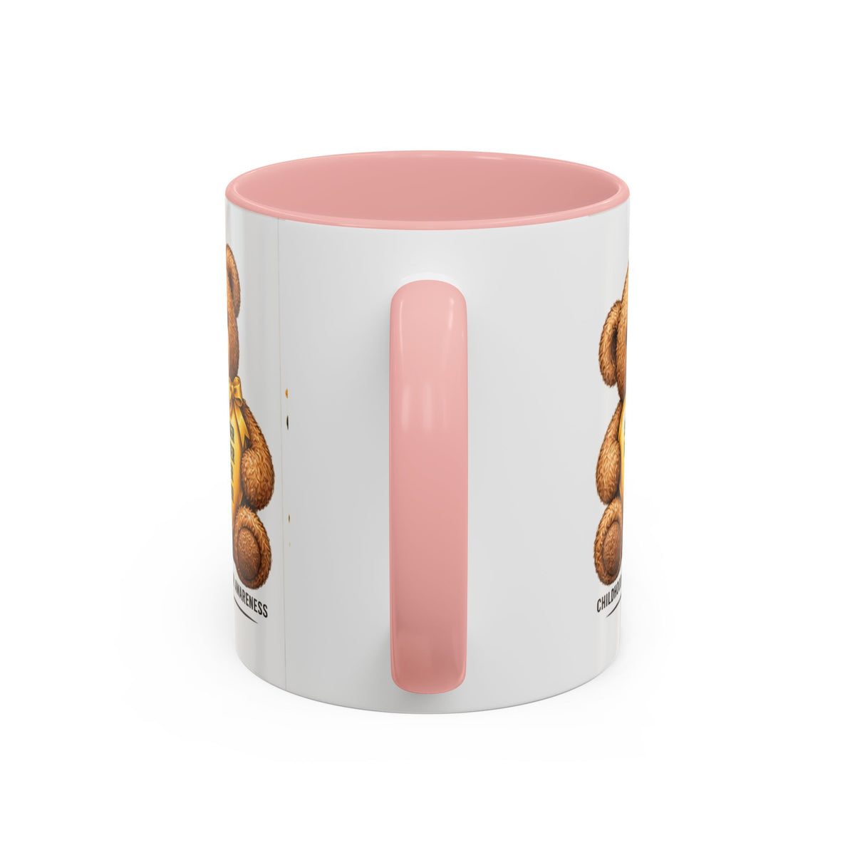 Childhood Cancer Awareness Coffee Mug — 'Stronger Brighter Kinder Braver' Teddy