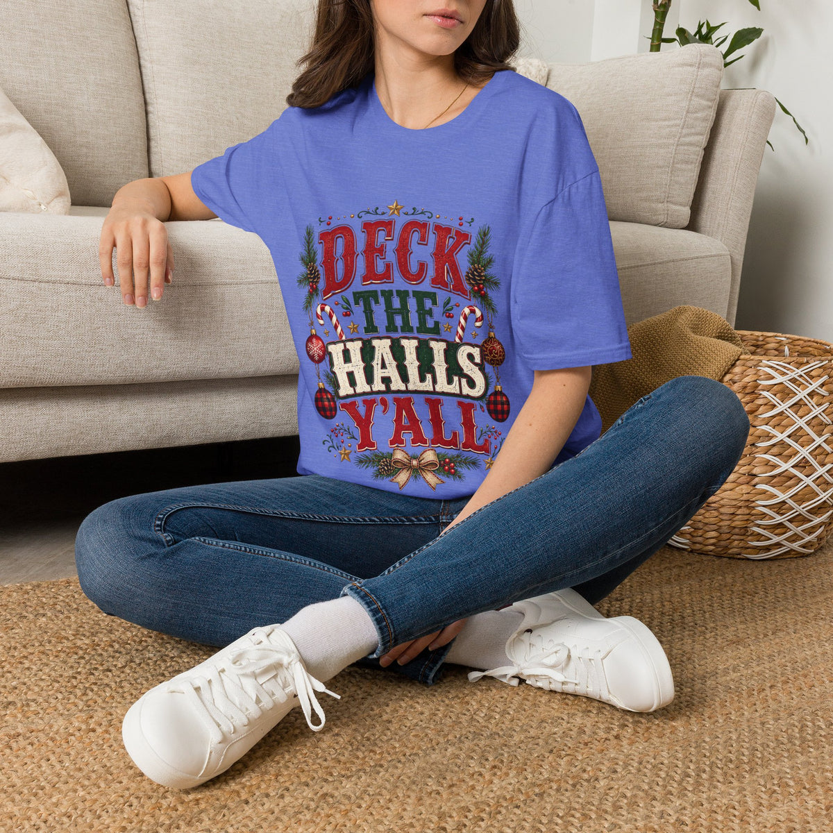 Deck the Halls Y'All T-Shirt — Festive Christmas Holiday Tee