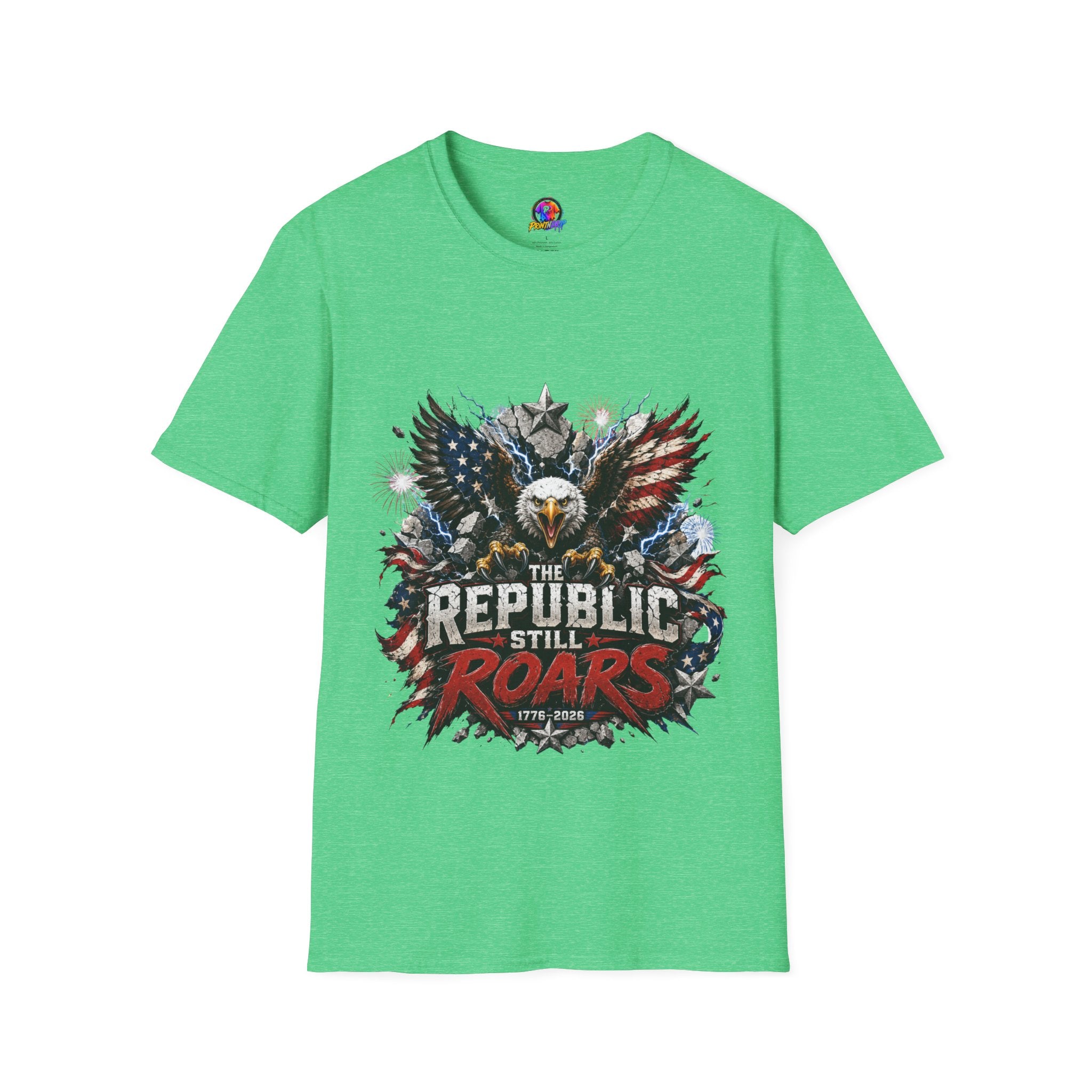 Patriotic Eagle T-Shirt — "The Republic Still Roars" | American Flag Graphic