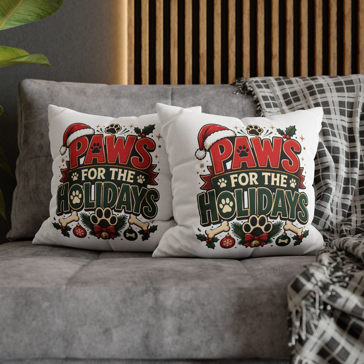 Christmas Paws For The Holidays Pillowcase