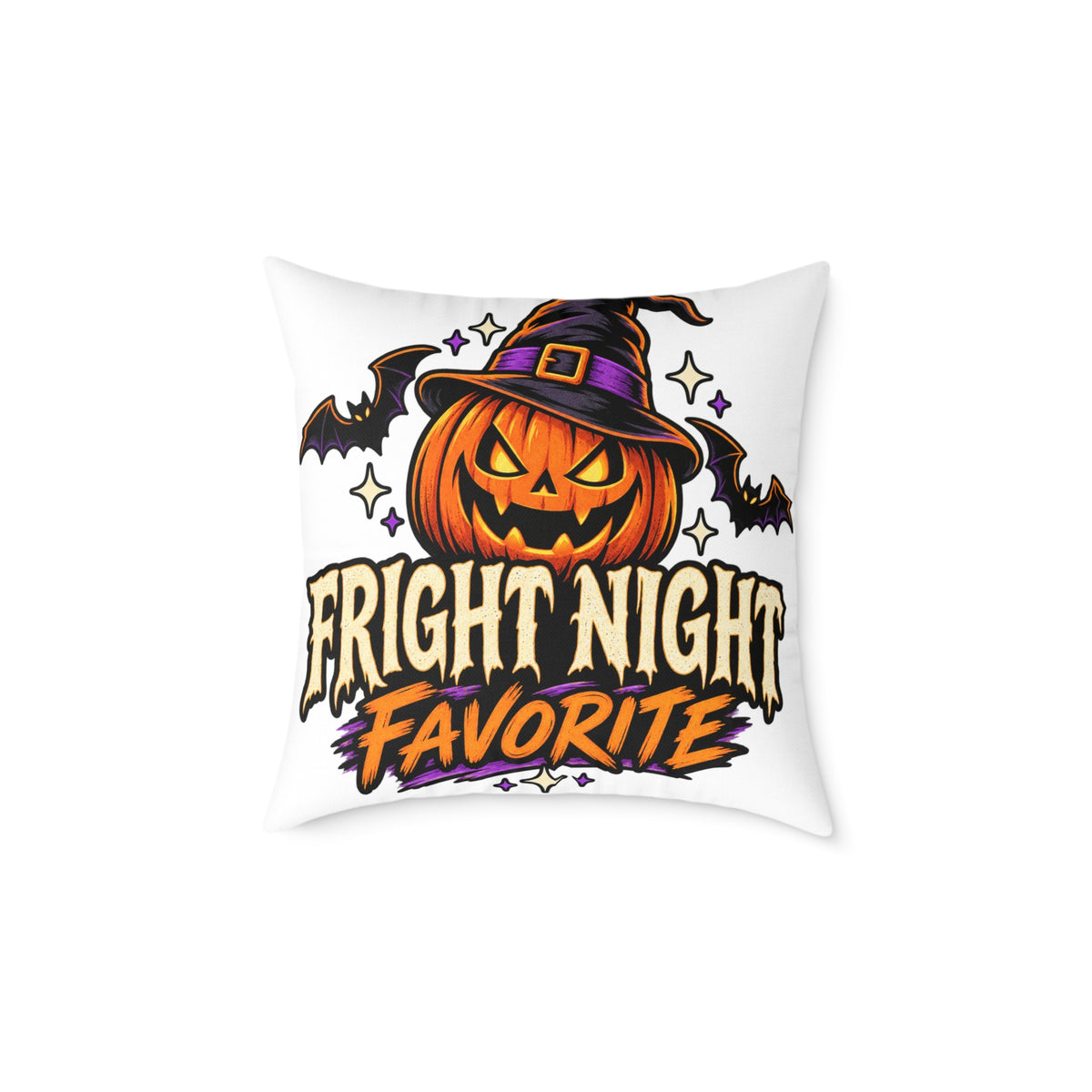 Halloween Pumpkin 'Fright Night Favorite' Square Pillow