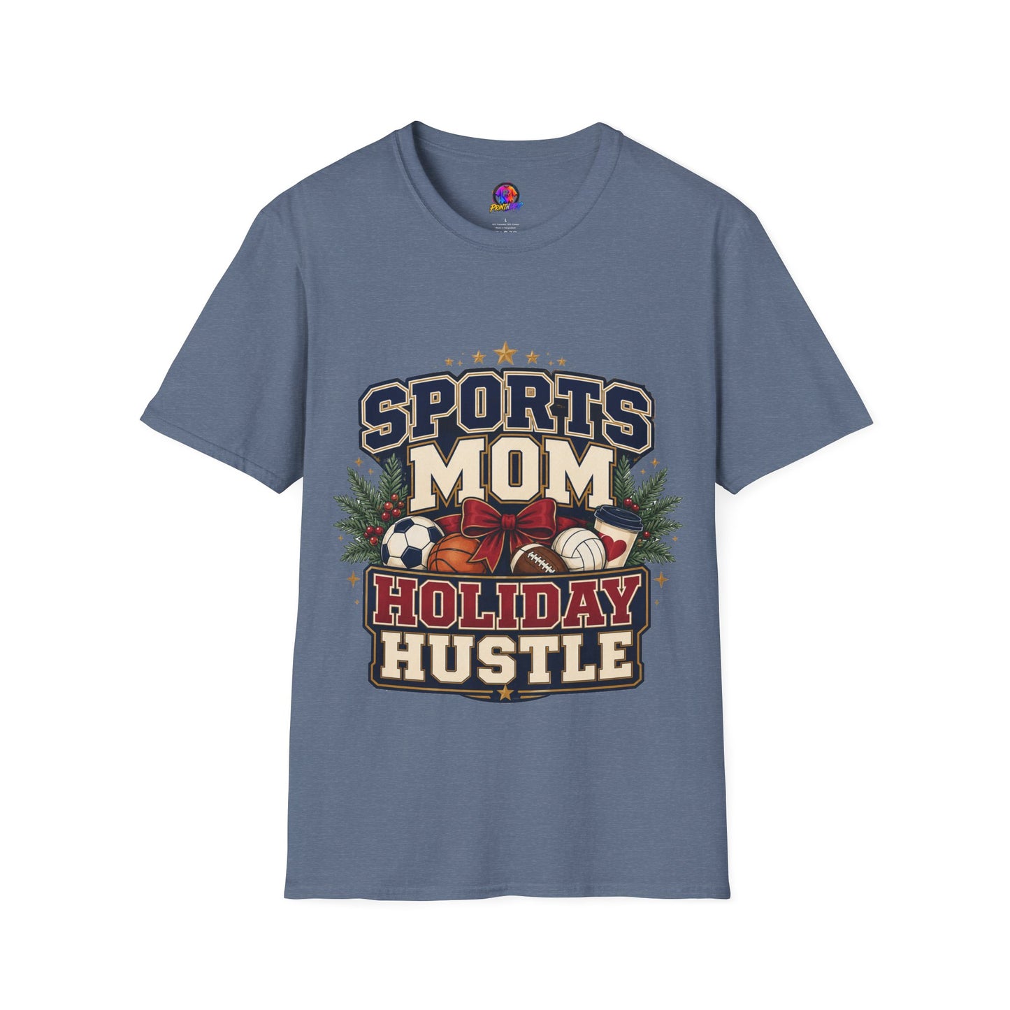 Sports Mom T‑Shirt — "Holiday Hustle" Athletic Mom Tee