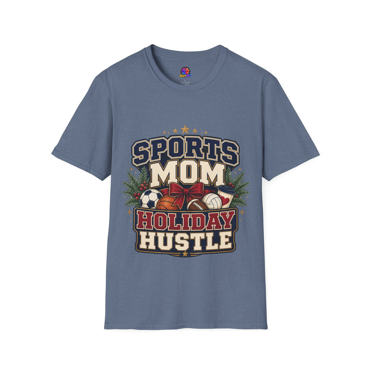 Sports Mom T‑Shirt — "Holiday Hustle" Athletic Mom Tee