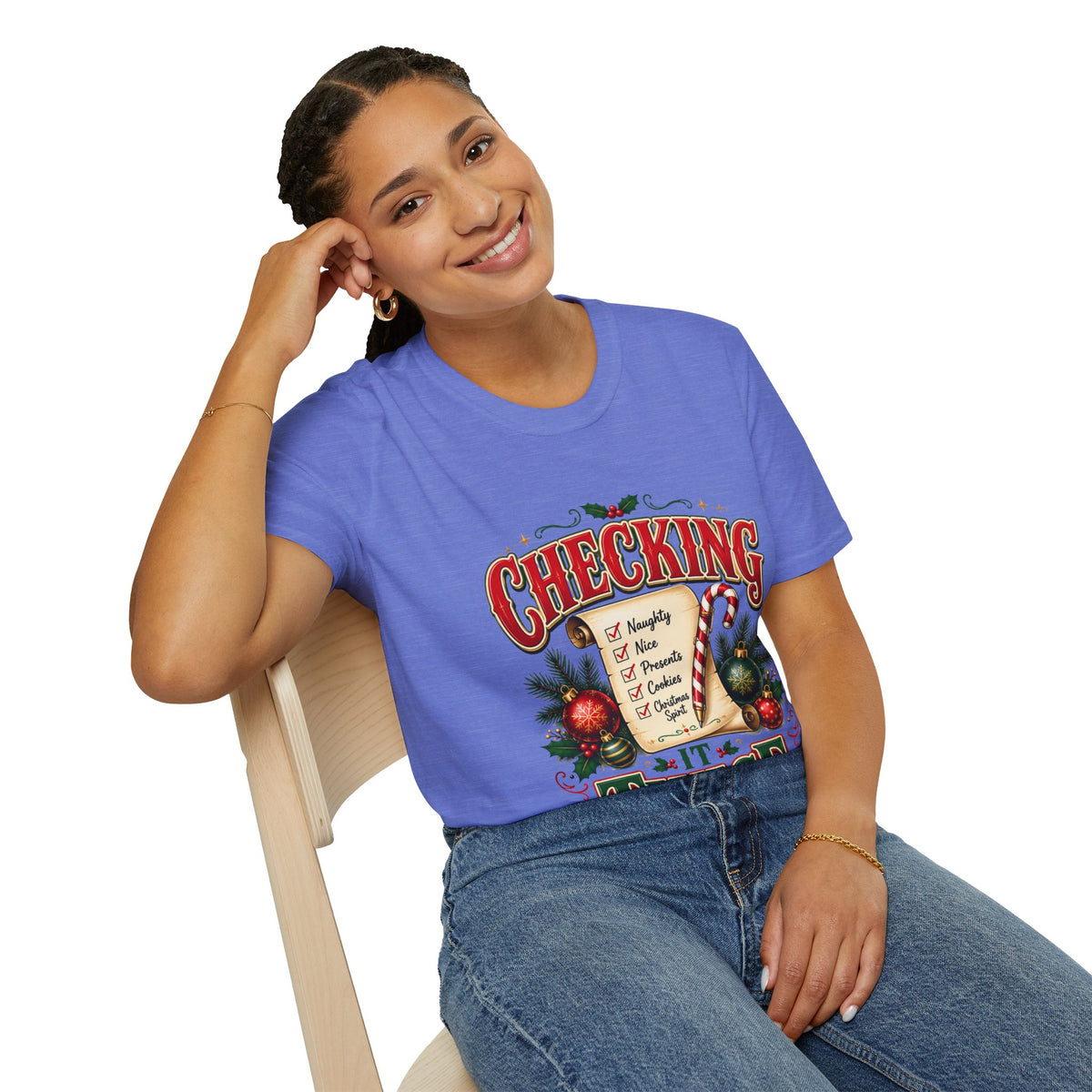 Checking It Twice Christmas T-Shirt — Naughty or Nice Holiday Tee