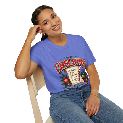 Checking It Twice Christmas T-Shirt — Naughty or Nice Holiday Tee