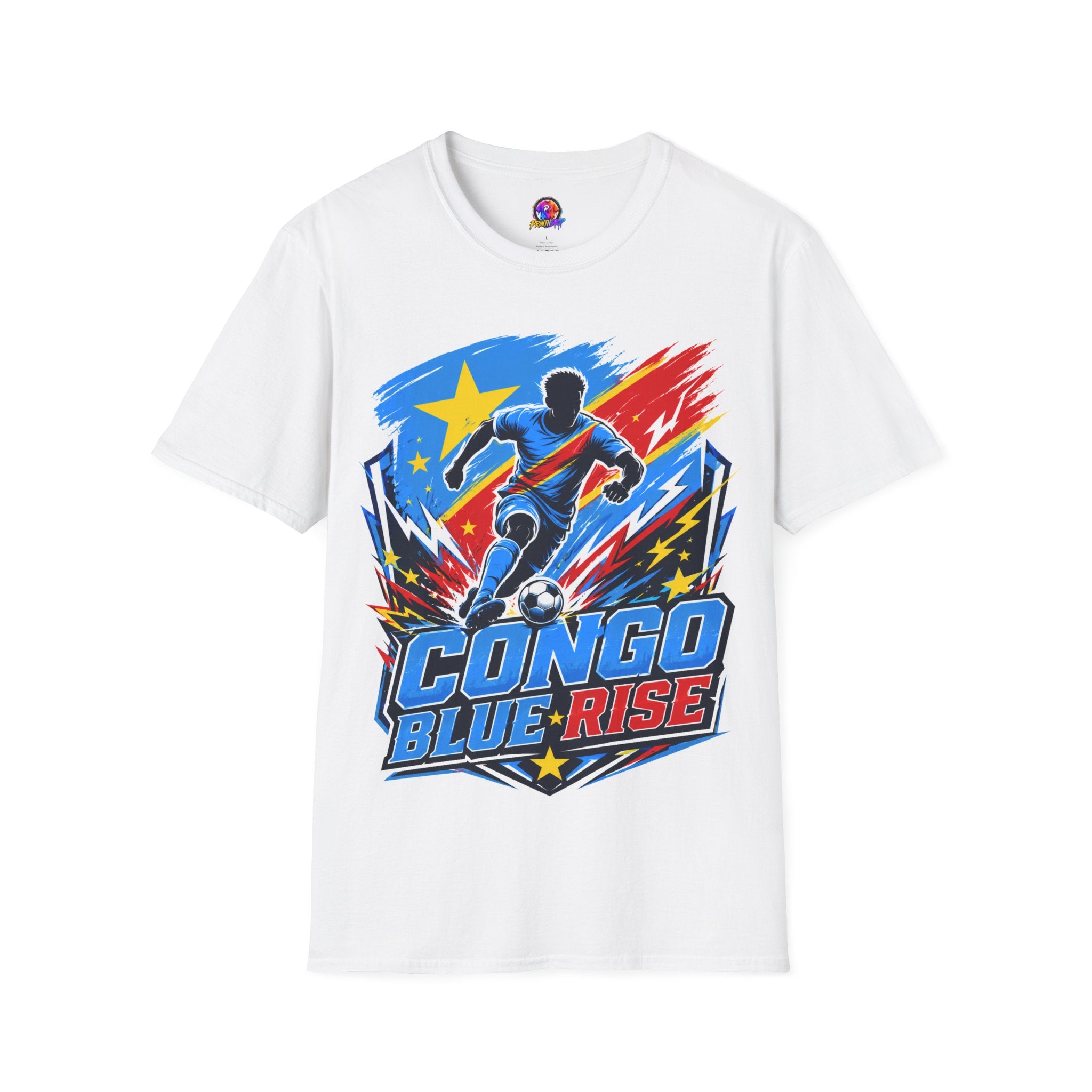 Congo Soccer T-Shirt — Congo Blue Rise Football Fan Tee