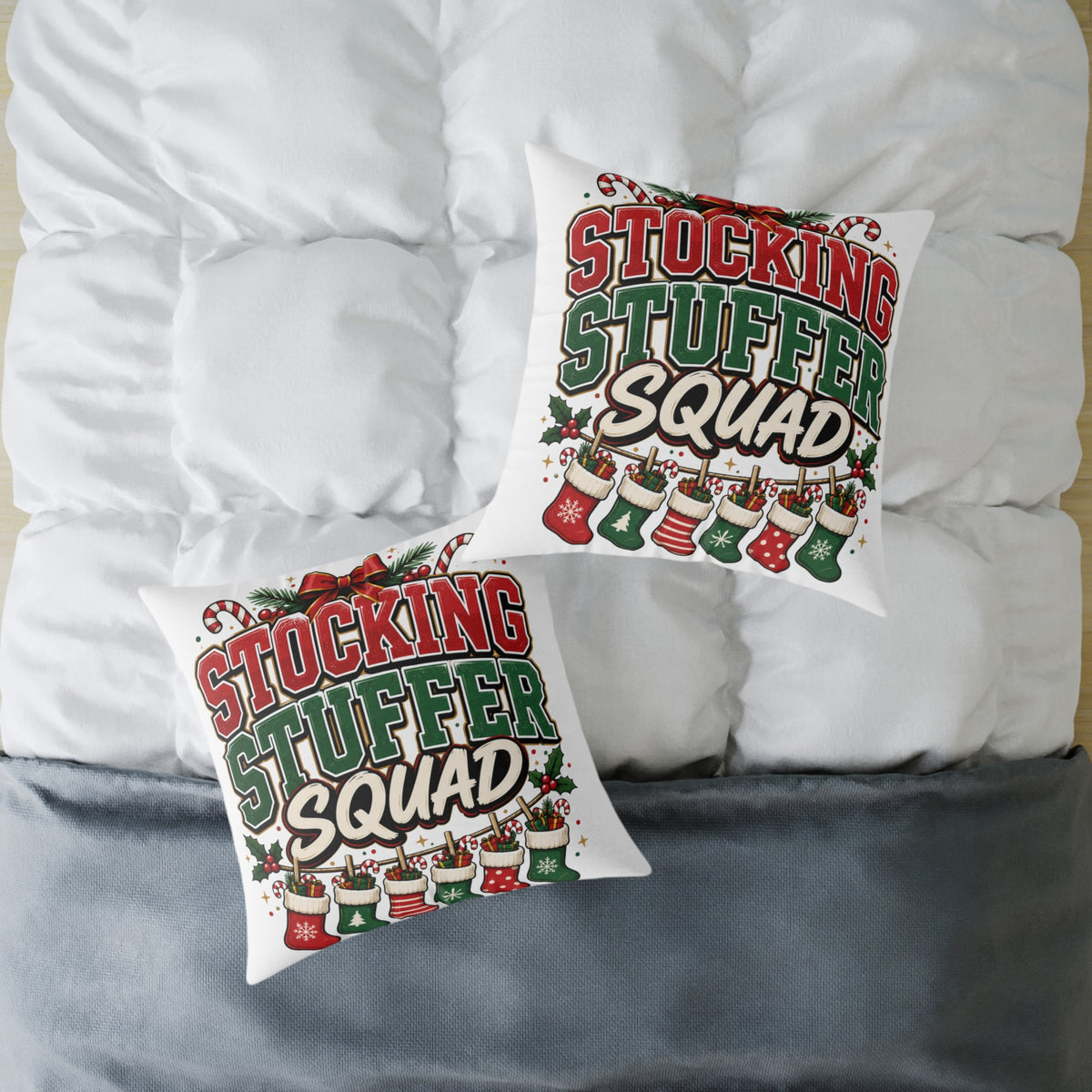 Stocking Stuffer Squad Christmas Pillow