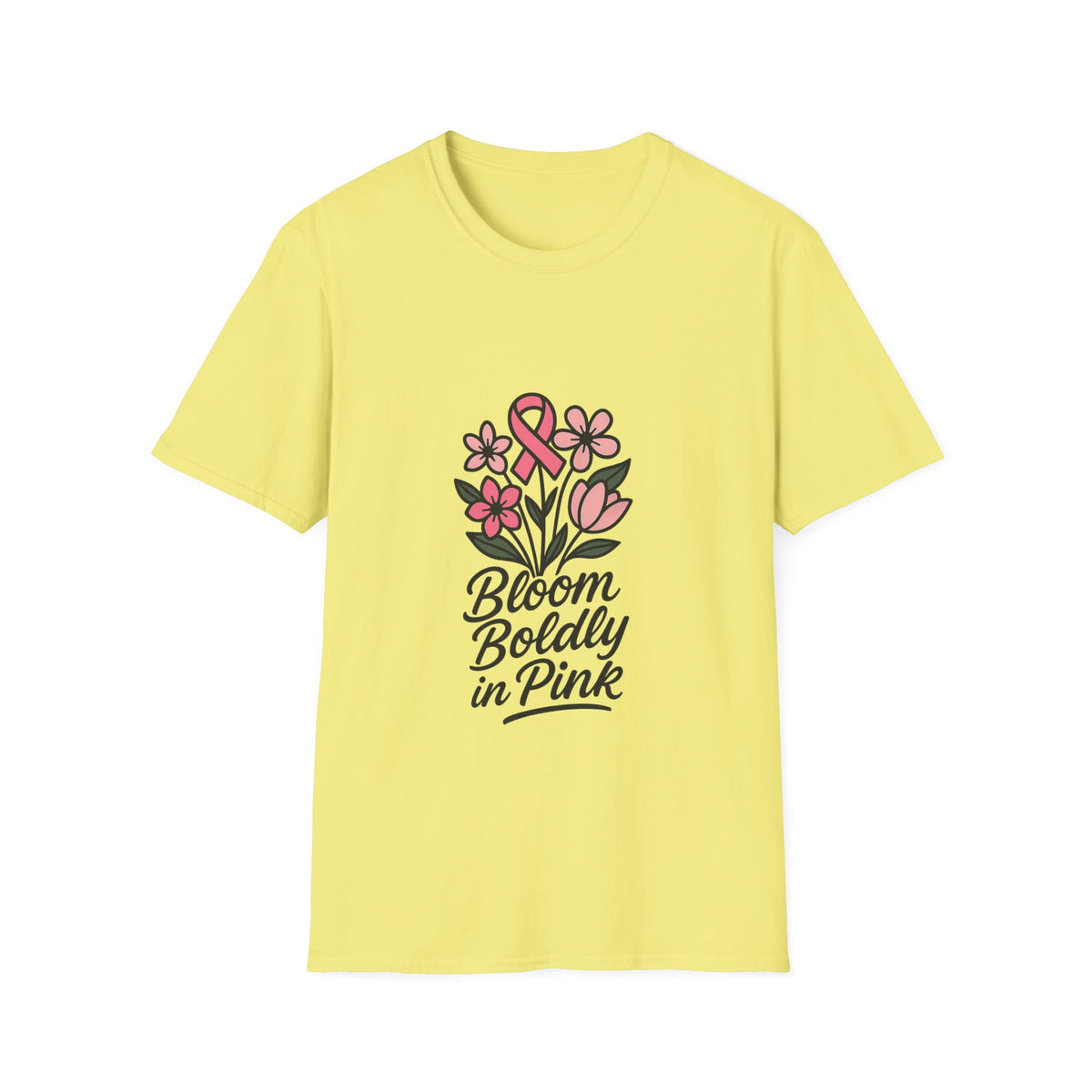 Breast Cancer Awareness T-Shirt — "Bloom Boldly in Pink" Floral Ribbon Tee - Trending Now - October 2026