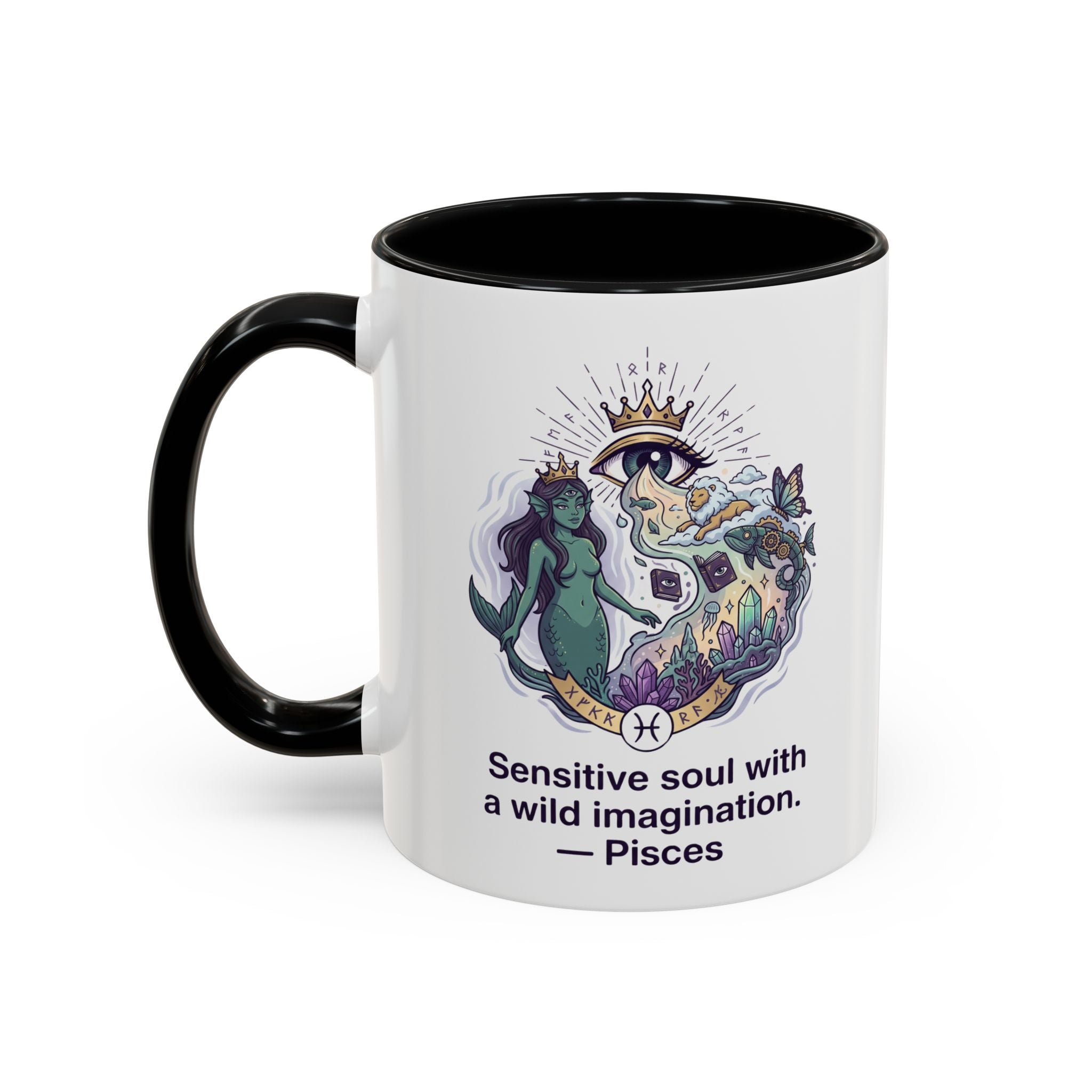 Pisces Coffee Mug — "Sensitive soul with a wild imagination" Astrological Zodiac Accent Mug